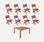 Table de jardin carrée, bois + 8 chaises terracotta I sweeek 
