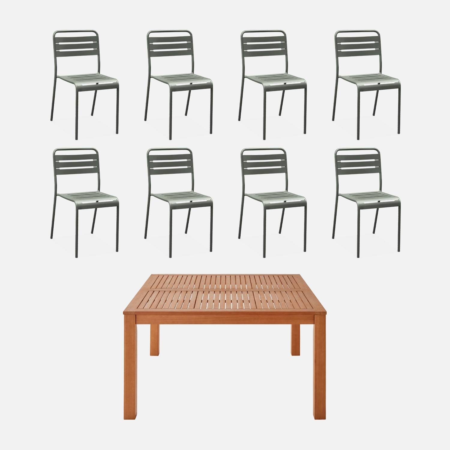 Table de jardin bois FSC + 8 chaises savane I sweeek