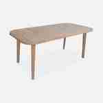 Table de jardin en bois d'eucalyptus FSC, intérieur / extérieur + 6 chaises en métal anthracite  Photo3