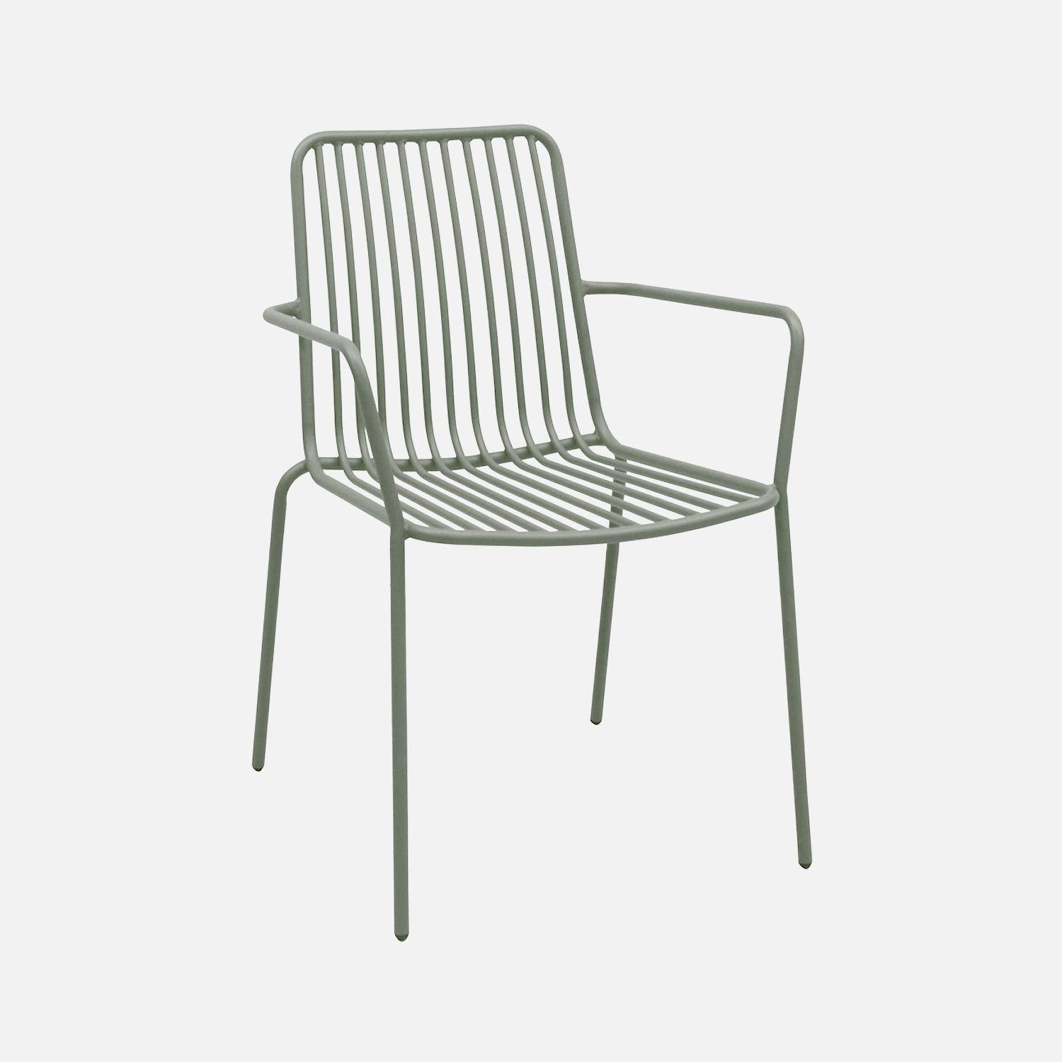 Table de jardin métal + 4 chaises et 2 fauteuils savane Photo4