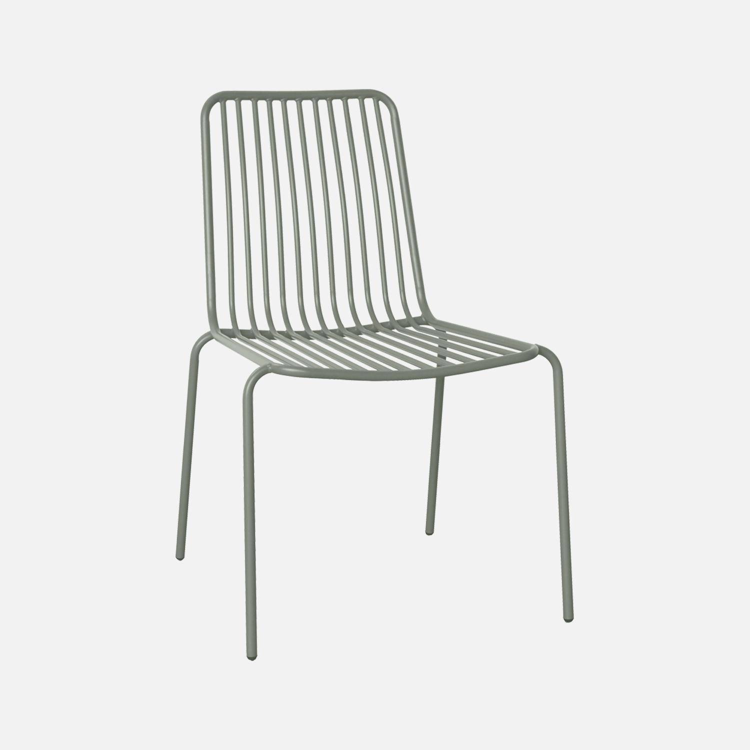 Table de jardin métal + 4 chaises et 2 fauteuils savane Photo3