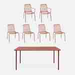Table de jardin métal + 4 chaises et 2 fauteuils terracotta Photo1