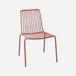 Table de jardin métal + 4 chaises et 2 fauteuils terracotta Photo3