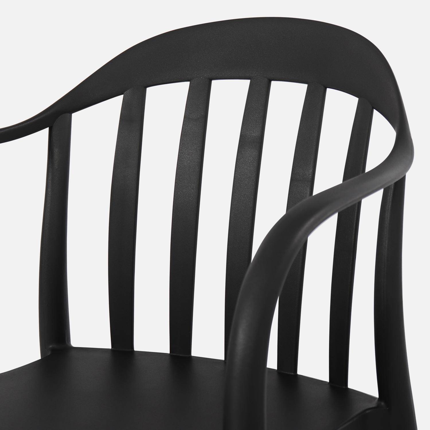 Table de jardin rectangulaire 3 en 1 en résine de synthèse graphite + 8 fauteuils empilables ,sweeek,Photo5