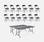 Set of 2 folding plastic reception tables with 12 chairs, Charcoal Grey