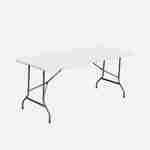 Lot de 2 tables de réception pliables en plastique blanc 180cm + 12 chaises d'appoint, table de camping  Photo2