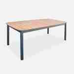Table de jardin extensible en bois et aluminium 190/250cm 8 places Photo2