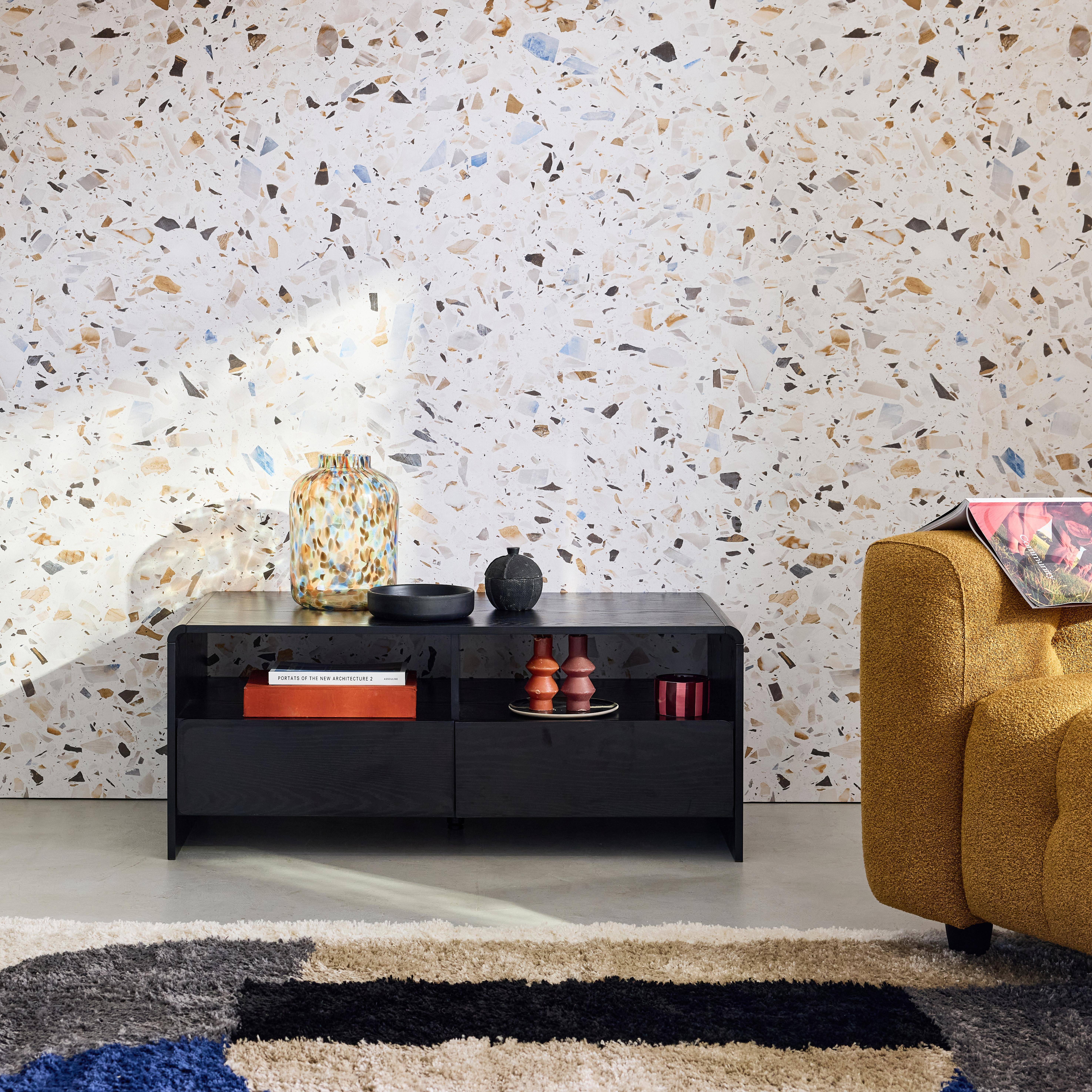 Mobile TV In Legno Con 2 Cassetti E Ripiano - 99x57x30 Cm, Per TV Fino A 55 Pollici, Design Moderno Per Soggiorno