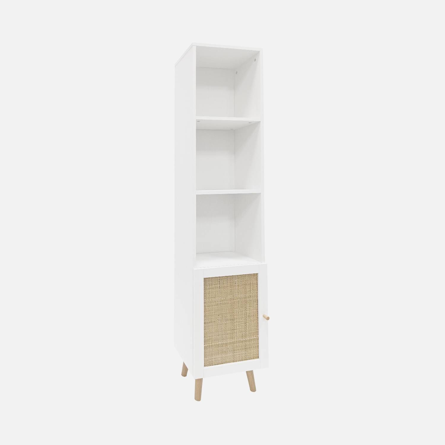 Bathroom storage column, White