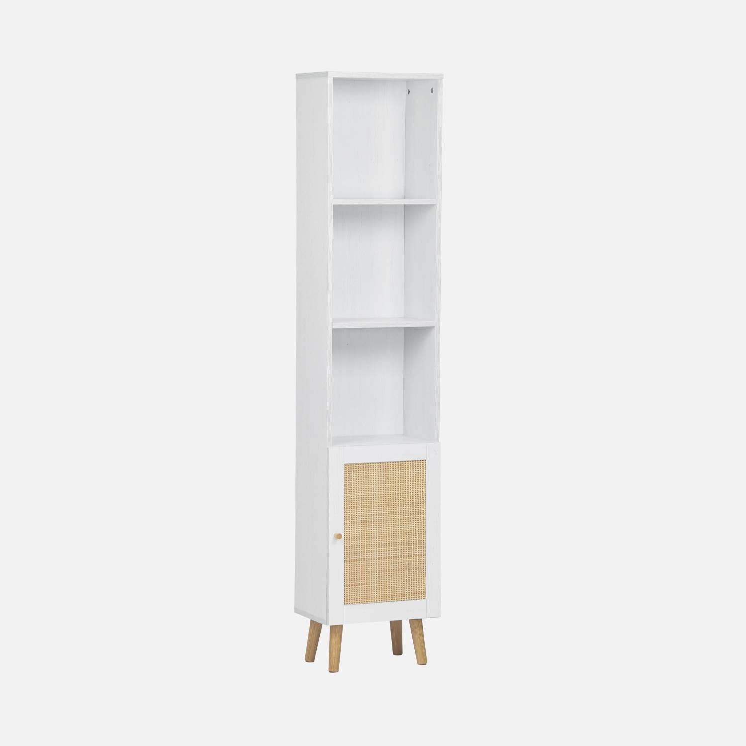 Colonne de rangement, 3 étagères + 1 porte