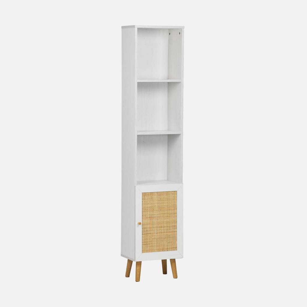 Colonne de rangement, 3 étagères + 1 porte