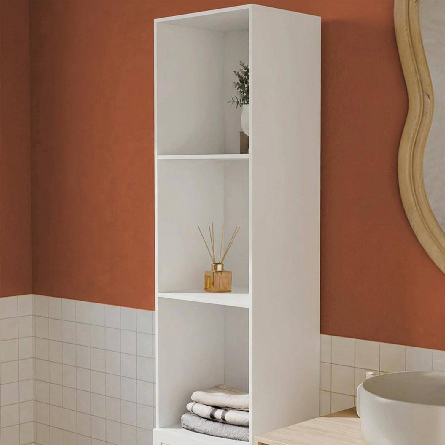 Columna de almacenamiento para cuarto de baño, Boheme, Blanco roto, 35x25x167 cm Photo2