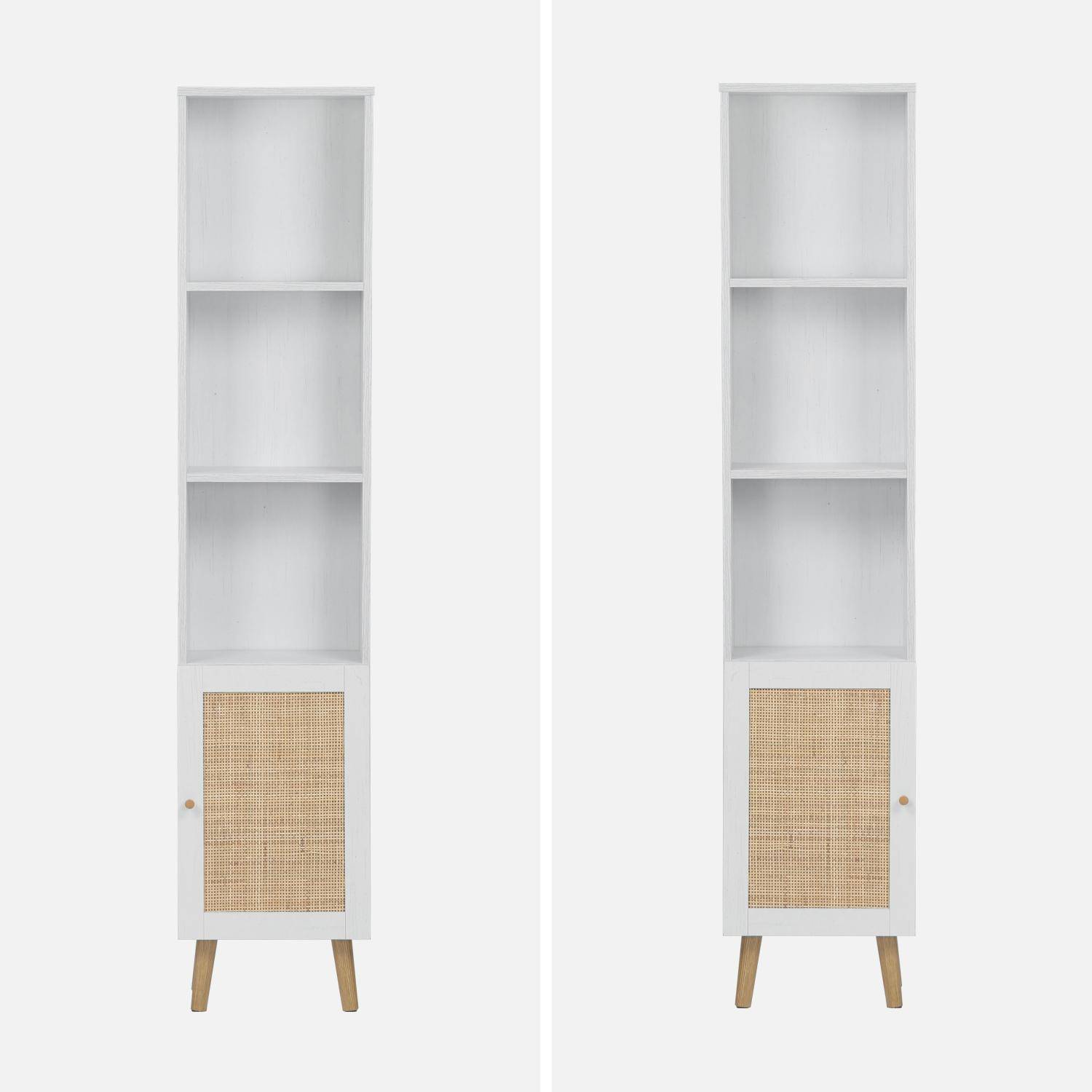 Columna de almacenamiento para cuarto de baño, Boheme, Blanco roto, 35x25x167 cm Photo2