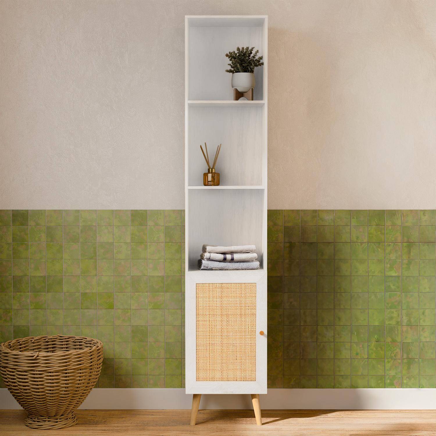 Colonne de rangement pour salle de bain, Bohème, L 35 x P 25 x H 167cm,sweeek,Photo1