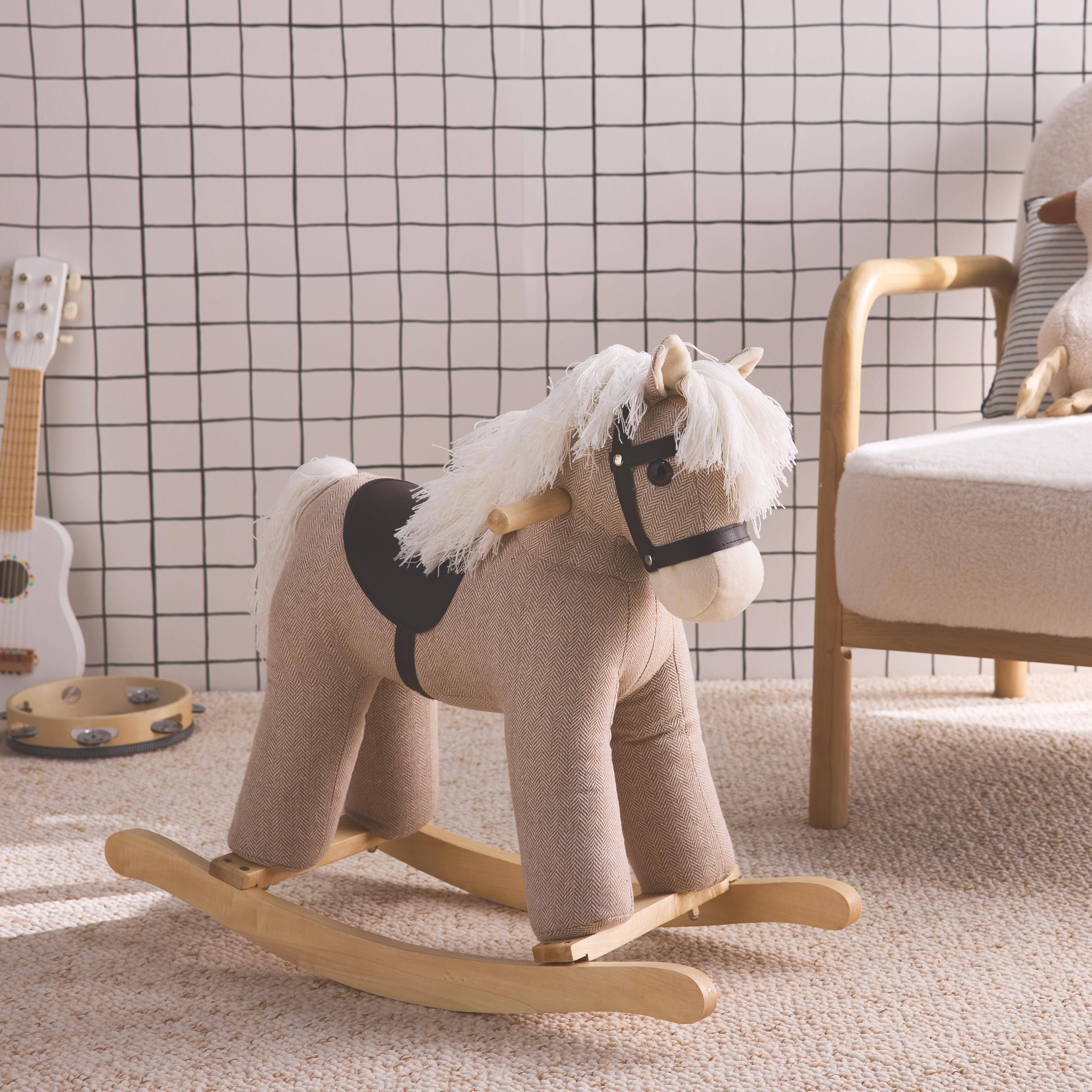 Caballo balancín para niños, Tornade, Marrón, 64x26x54 cm,sweeek,Photo2