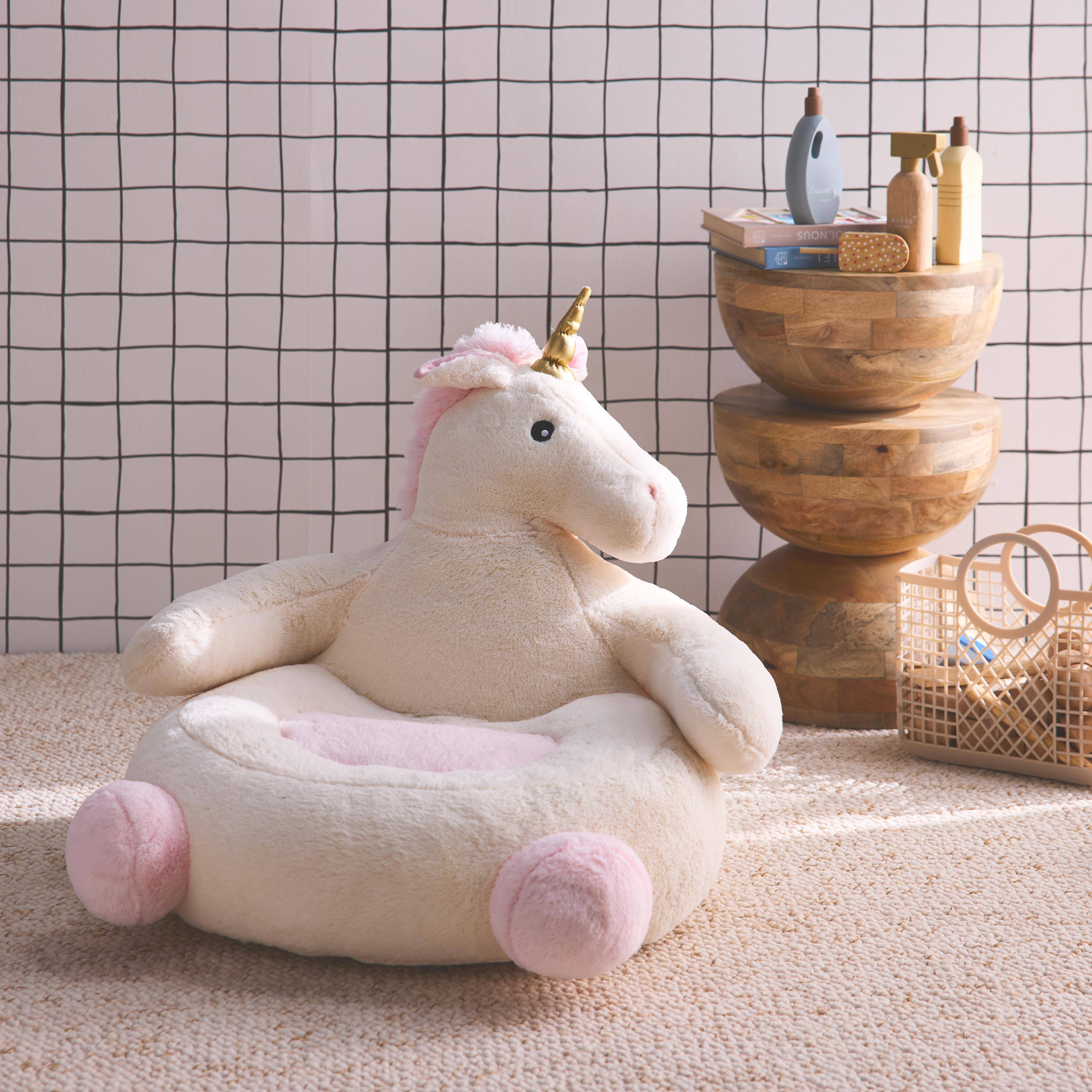 Sillón unicornio para niños, Lulu, Rose / Blanc, 52x58x48 cm Photo1