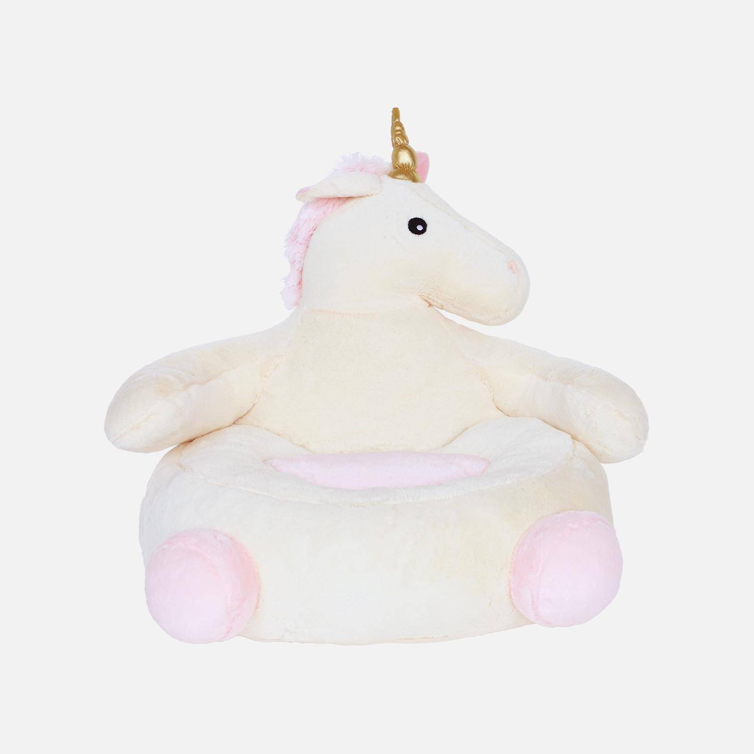 Sillón unicornio para niños, Lulu, Rose / Blanc, 52x58x48 cm Photo3