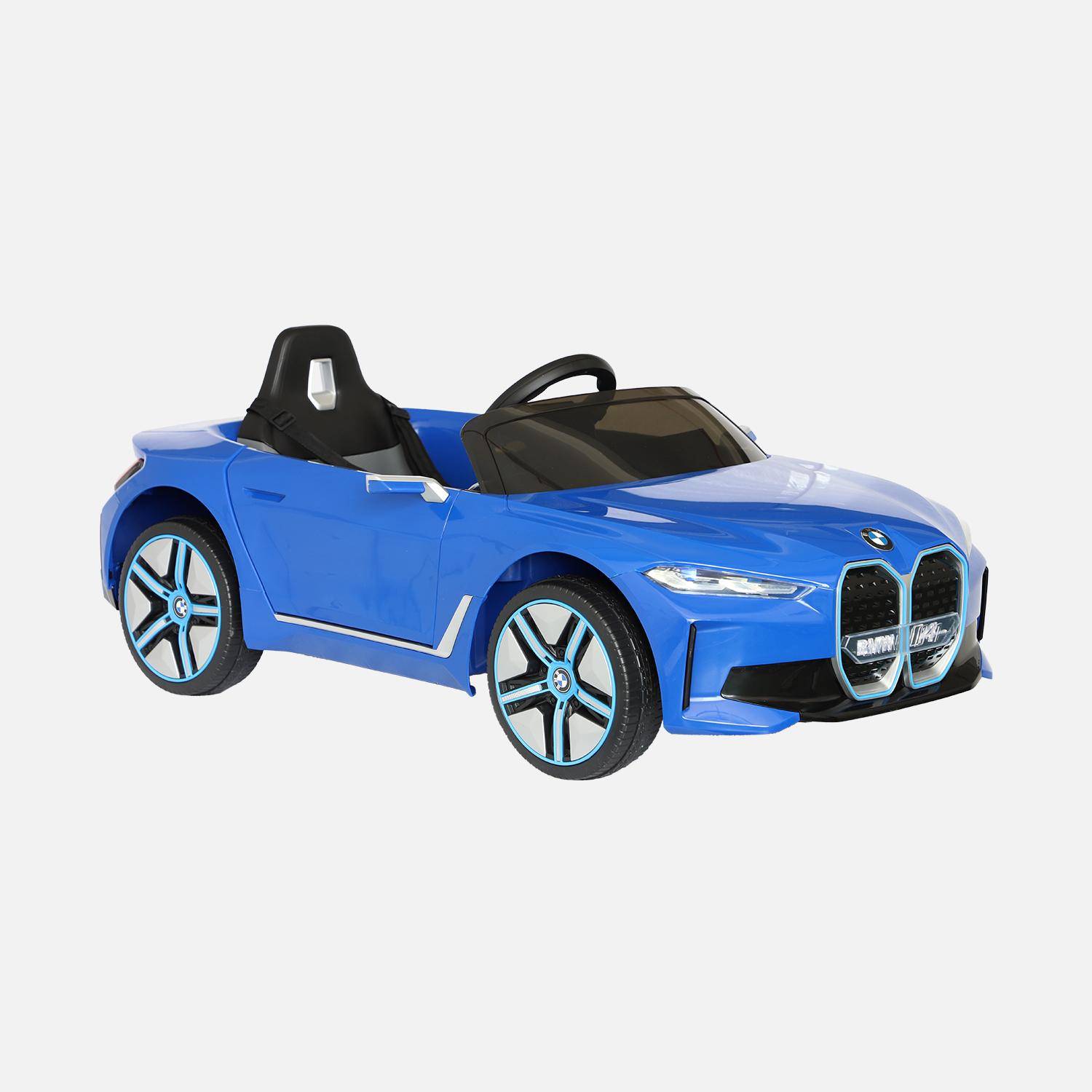 Voiture électrique enfant BMWi4 12V, 1 place, bleu Photo1