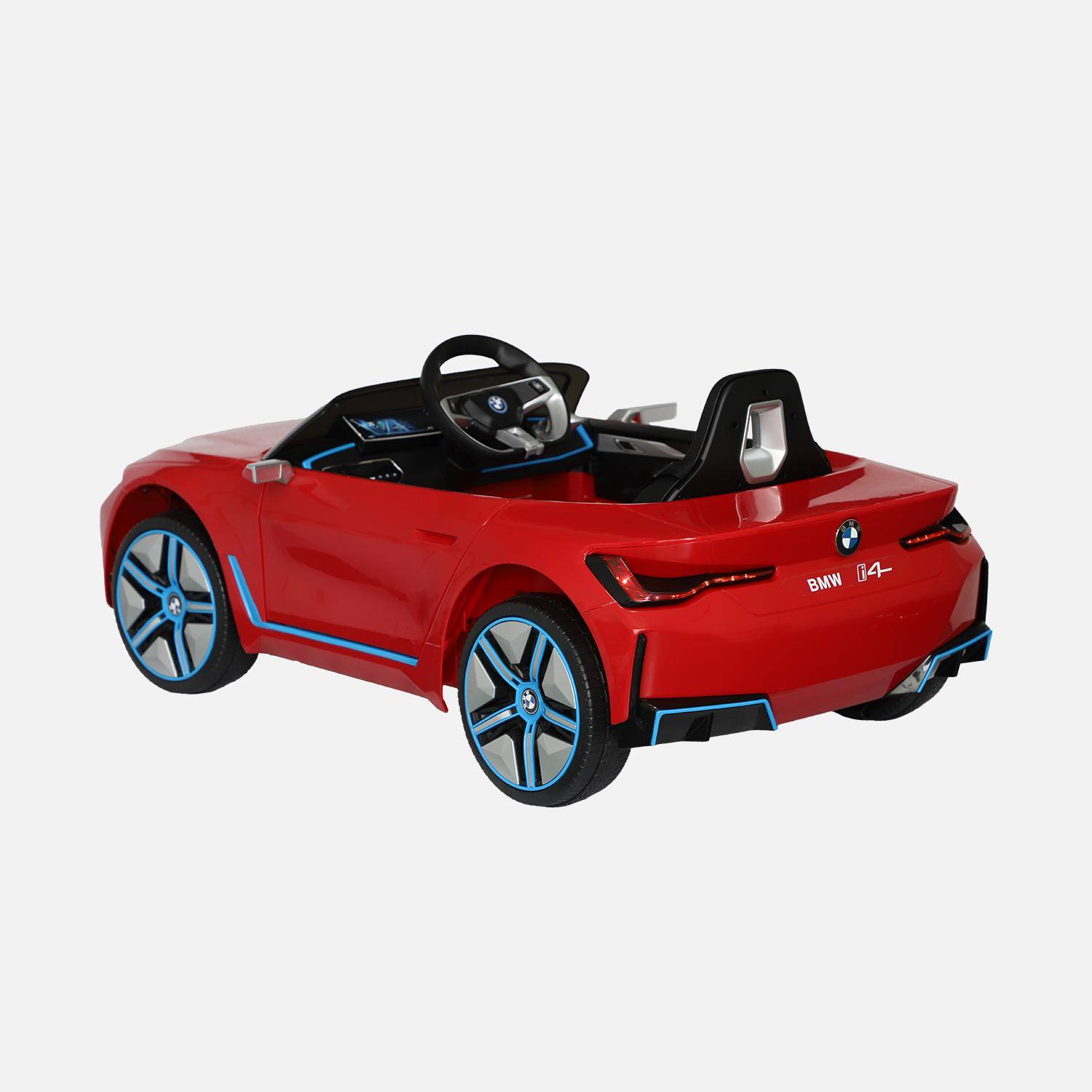 BMWi4 12V elektrische kinderauto, 1 zitplaats, rood Photo2