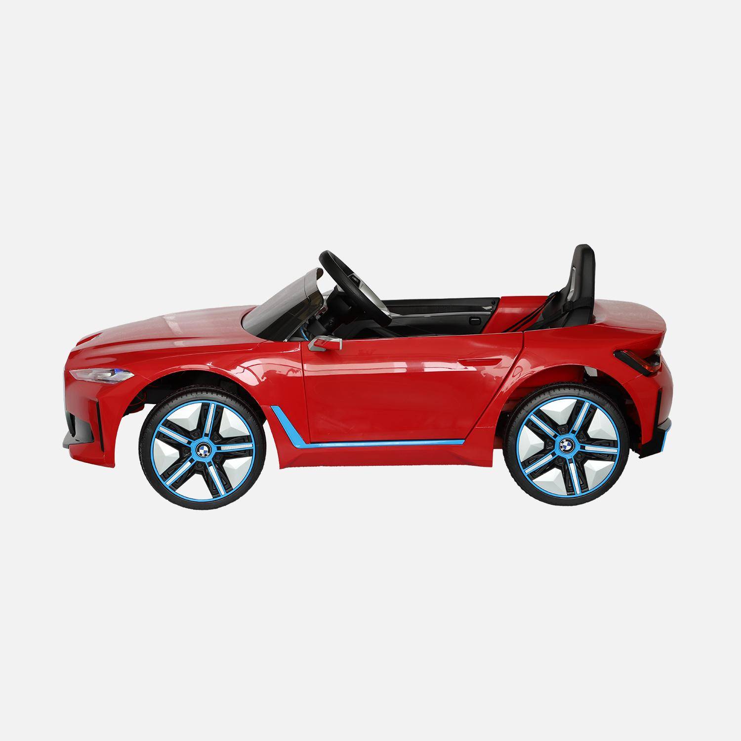 BMWi4 12V elektrische kinderauto, 1 zitplaats, rood Photo3