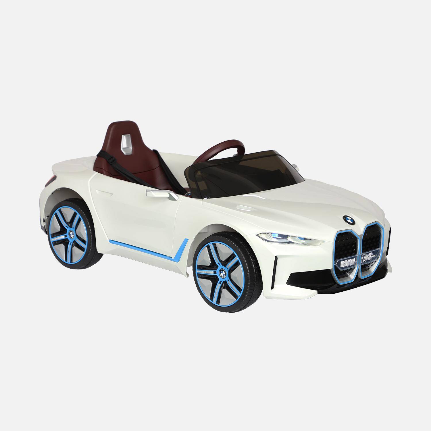 Voiture électrique enfant BMWi4 12V, 1 place, blanc Photo1