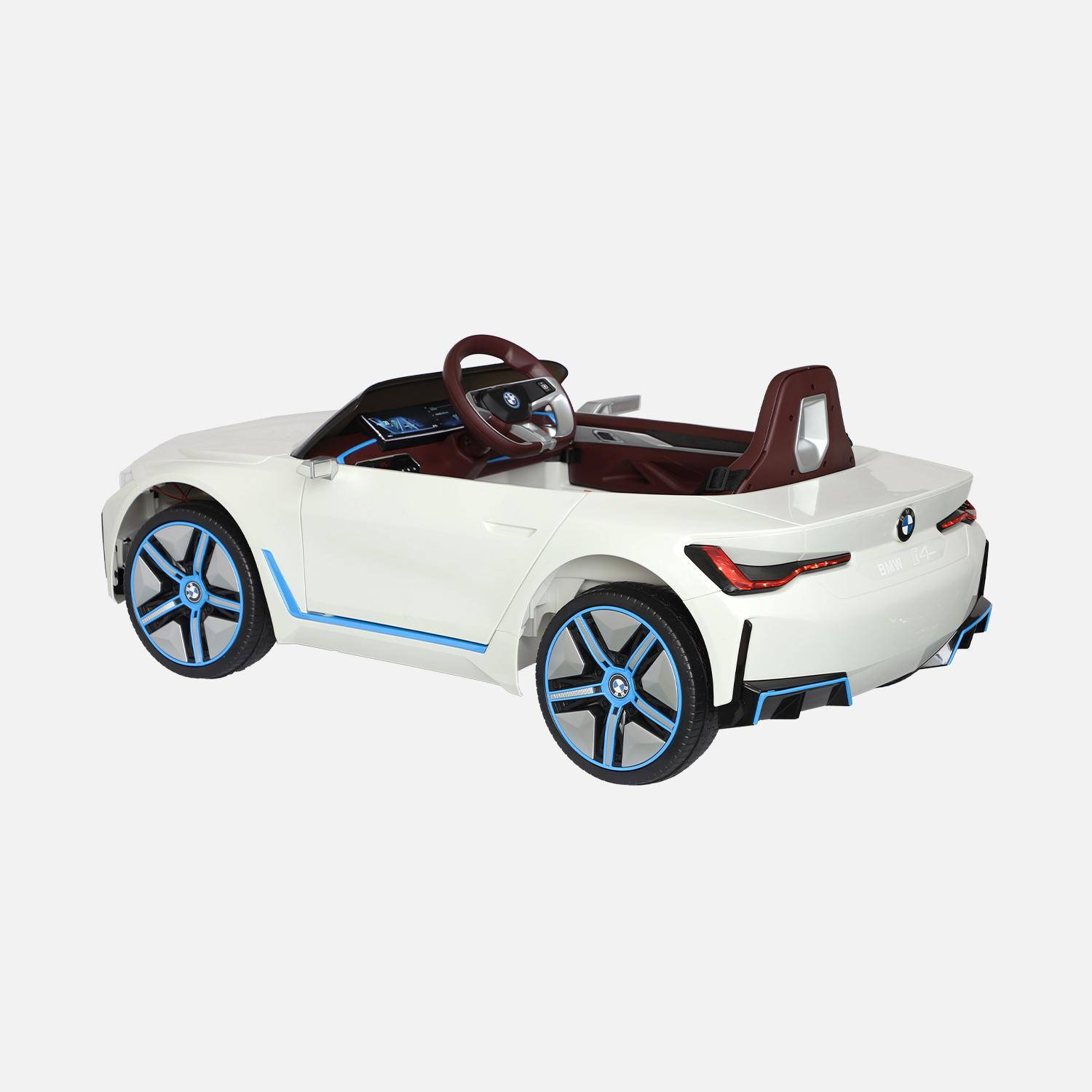 BMWi4 12V elektrische kinderwagen, 1 zitplaats, wit Photo2