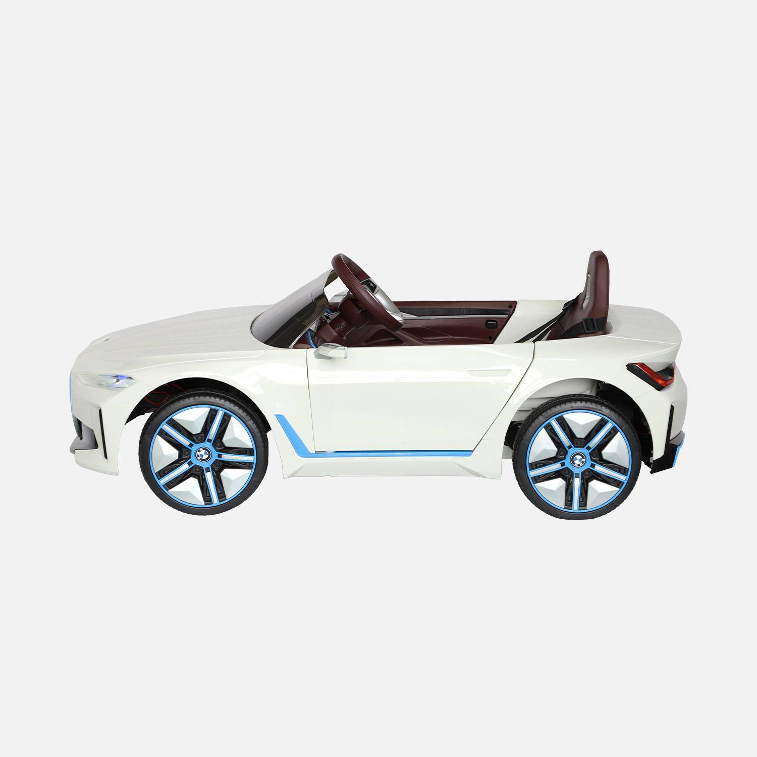 BMWi4 12V elektrische kinderwagen, 1 zitplaats, wit Photo3