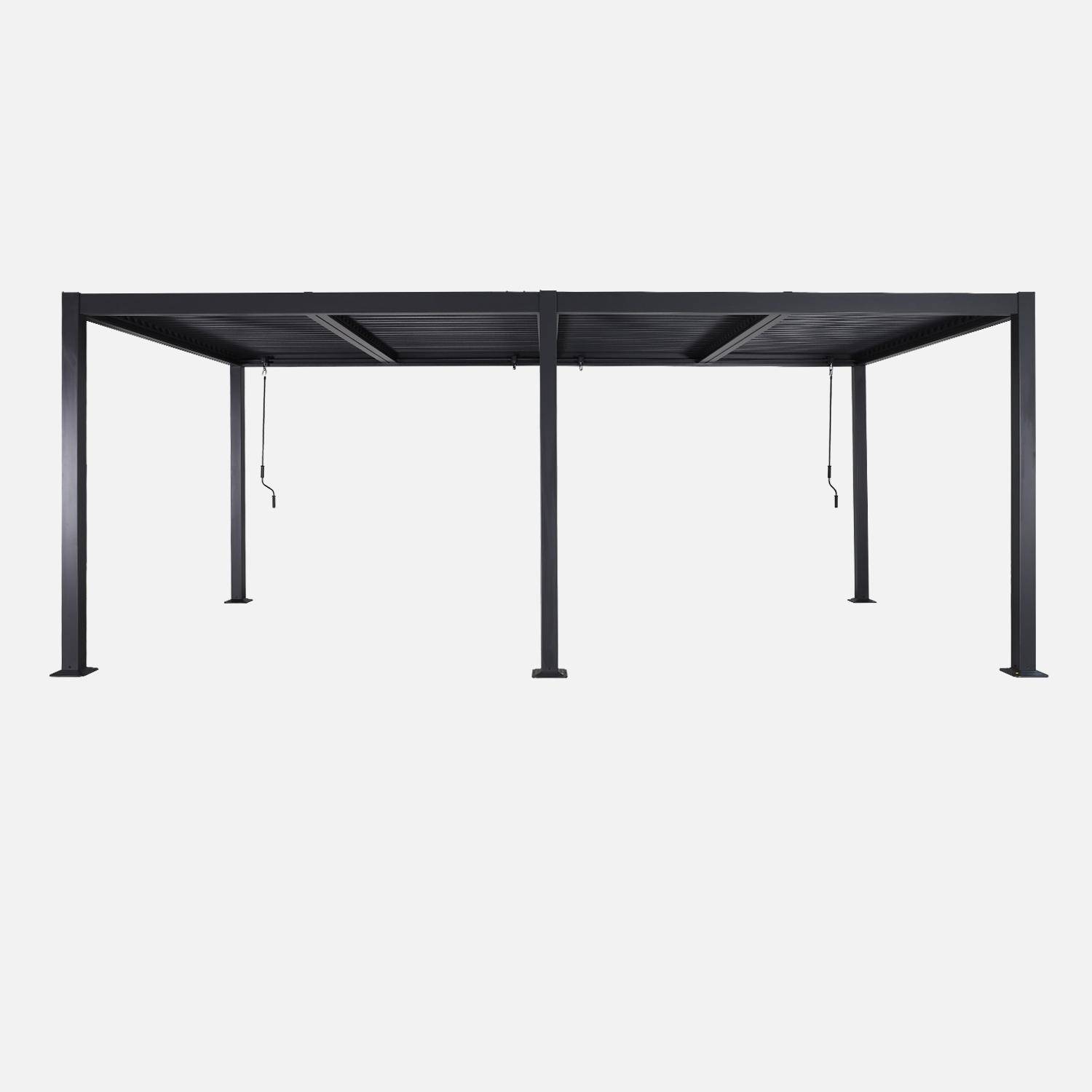 Louvered pergola aluminium and steel 6 x 3m anthracite - Palace,sweeek,Photo4