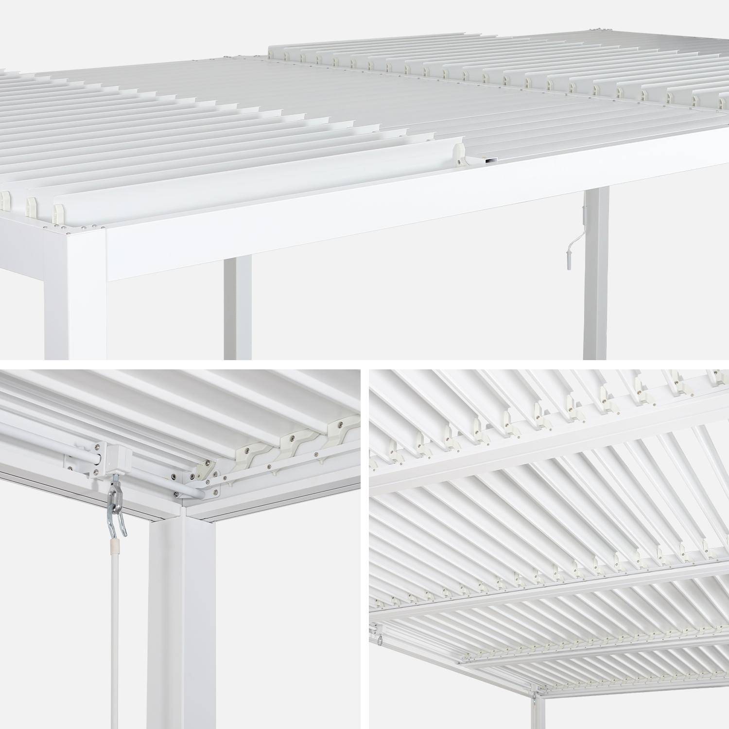 Louvered pergola aluminium and steel 6 x 3m white - Palace,sweeek,Photo5