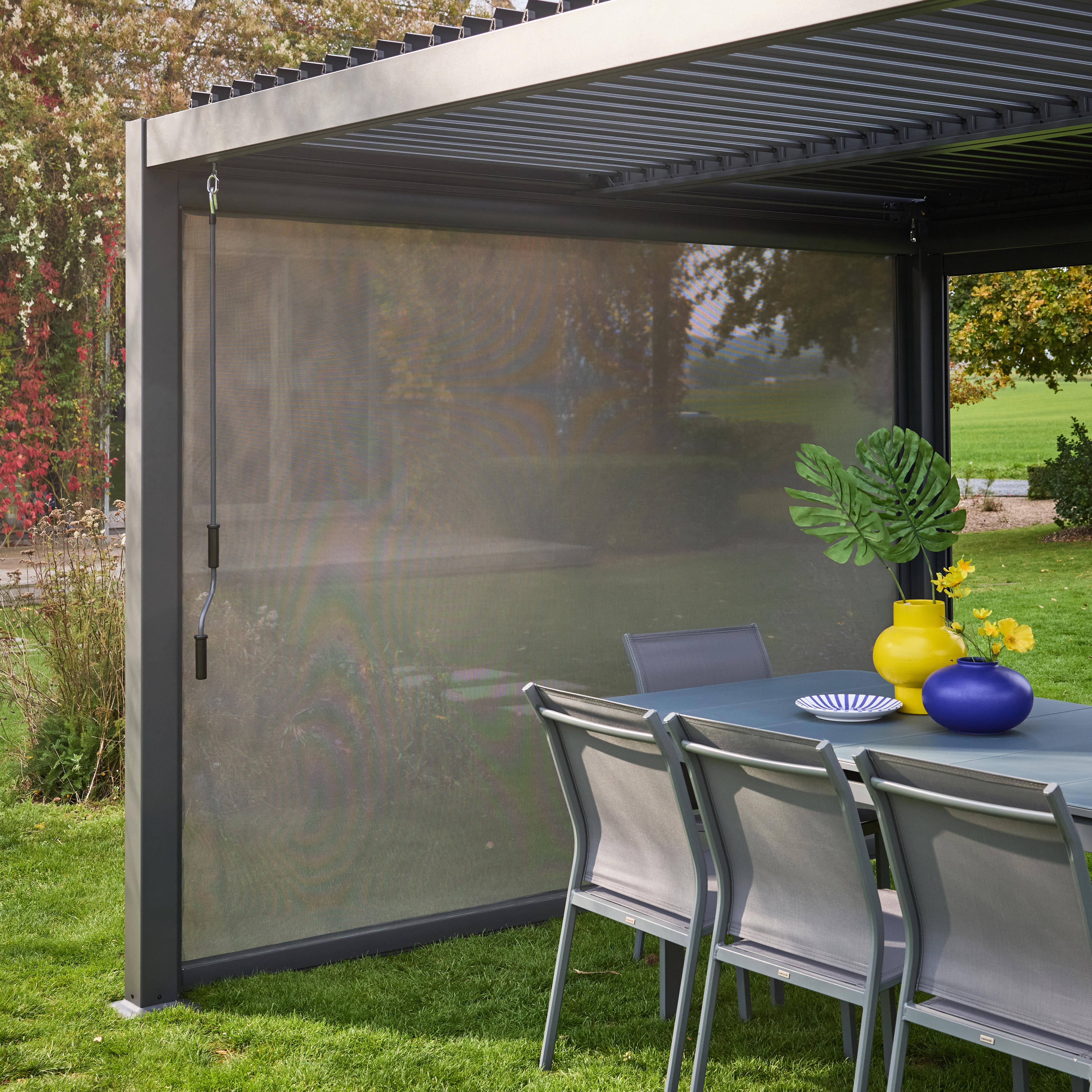 3m zijluifel voor de Palace pergola met lamellendak antraciet L291 x H209cm Photo1