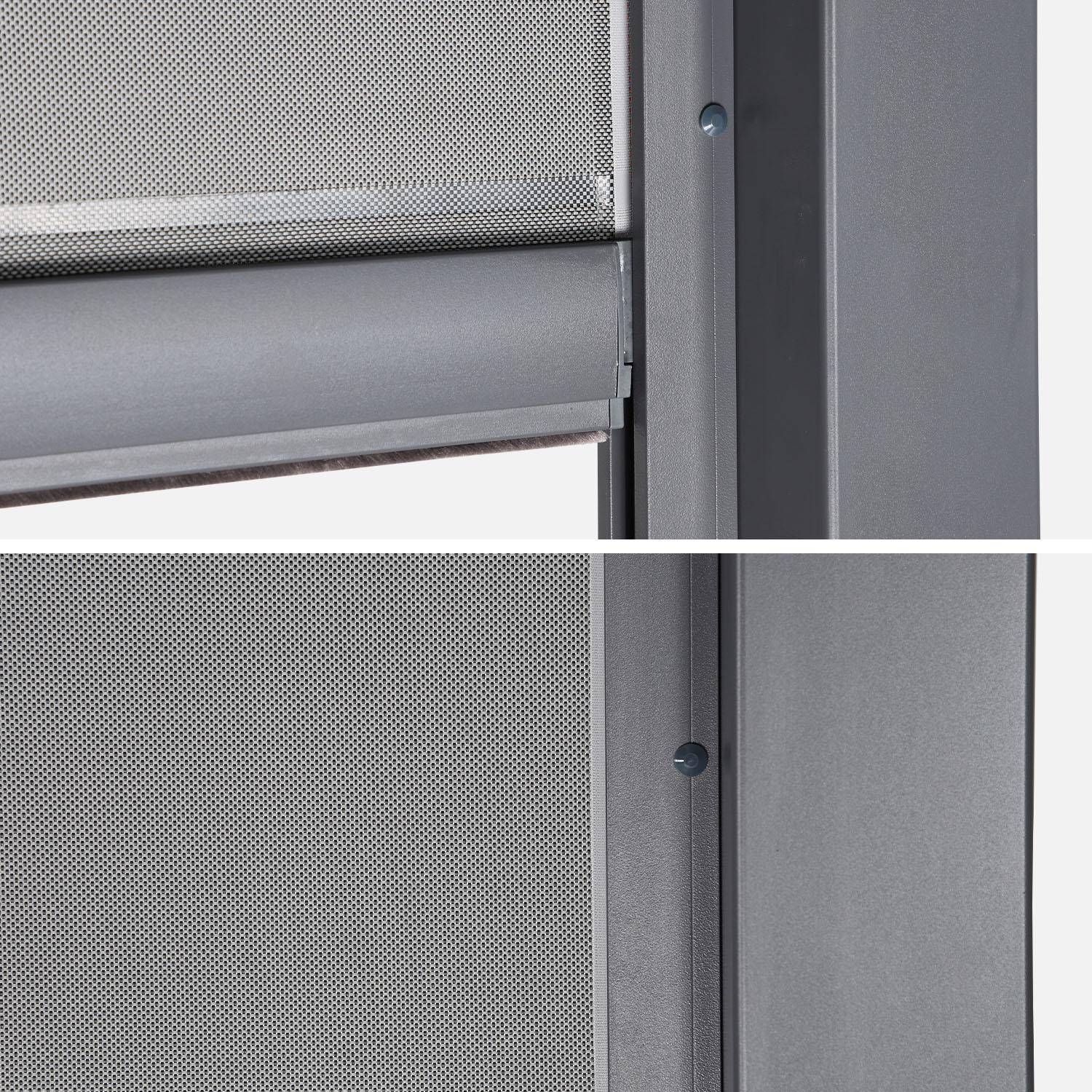 Estor lateral enrollable de aluminio y textileno para pérgola bioclimática, 4m Antracita - 381x209x209 cm,sweeek,Photo6