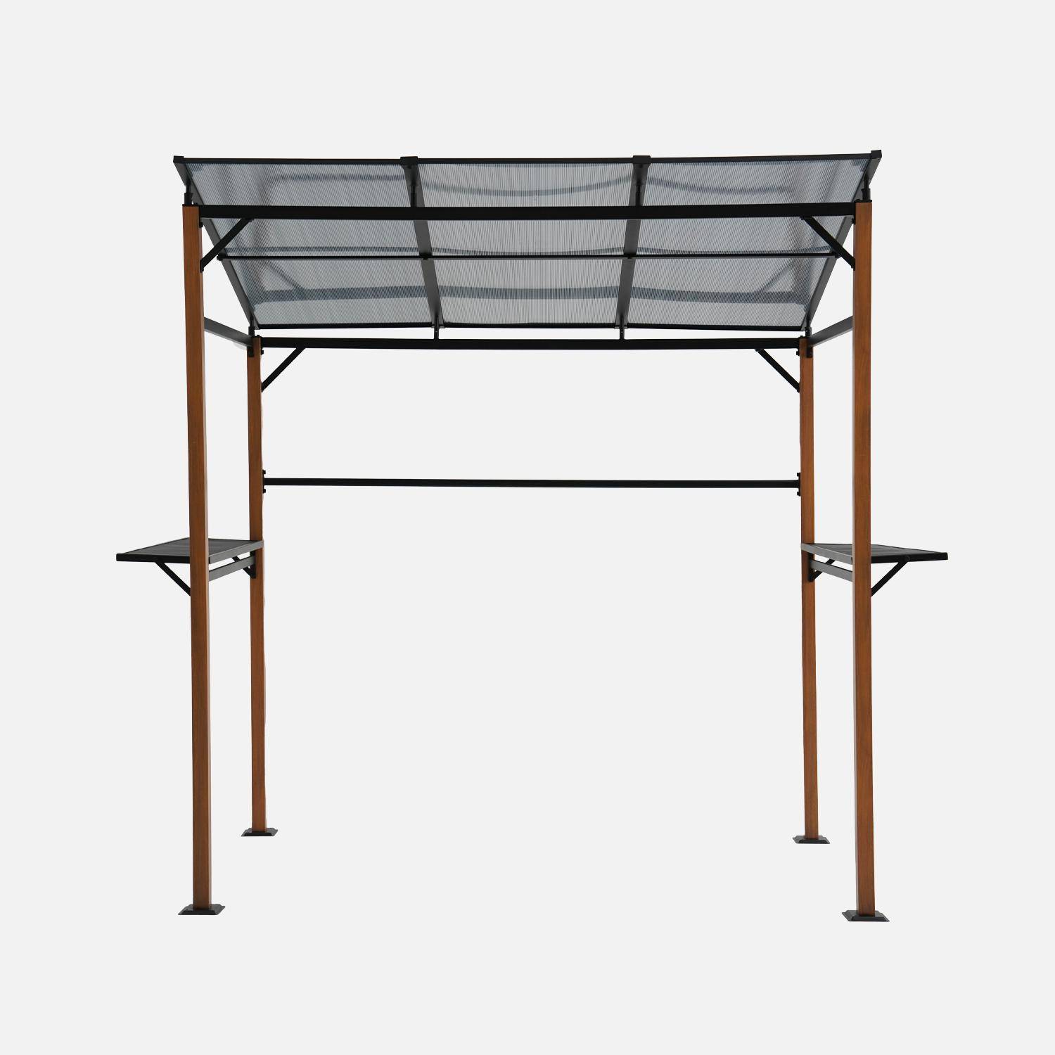 Abri de barbecue, gazebo pour barbecue, 2 tables latérales, gris,sweeek,Photo2