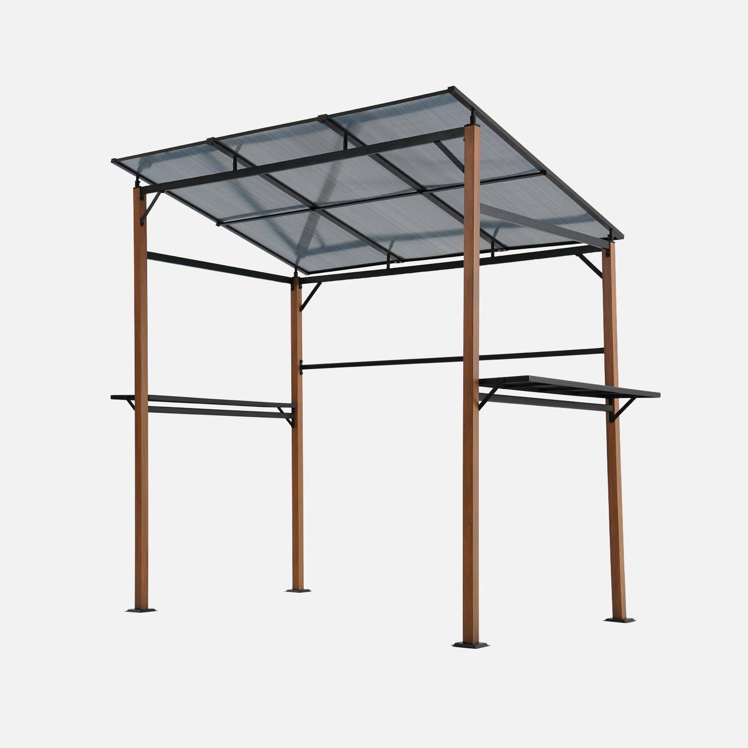 Abri de barbecue, gazebo pour barbecue, 2 tables latérales, gris,sweeek,Photo1