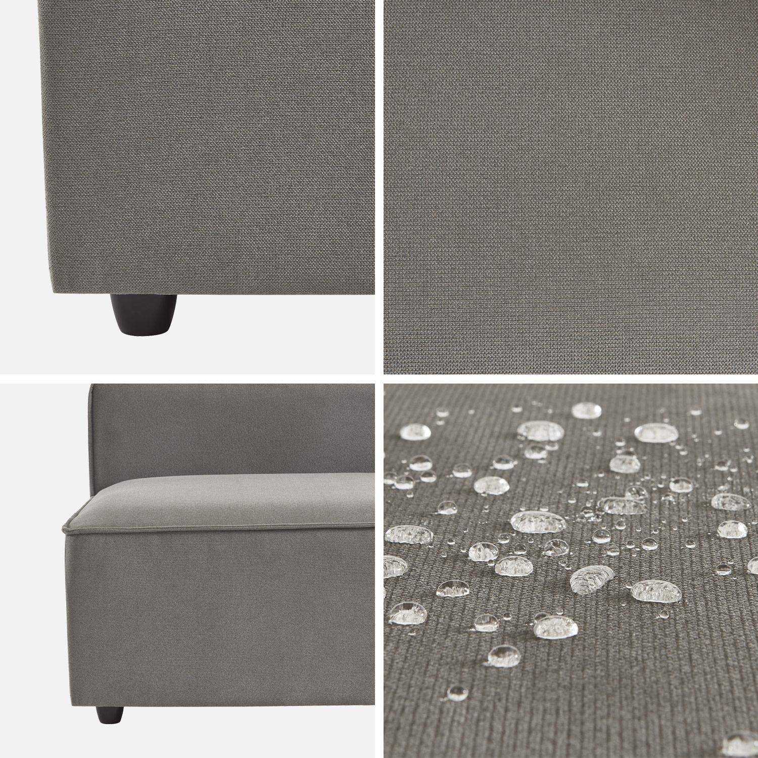Armchair with water-repellent fabric seat, module for modular sofa, Sense, Light Grey, 91x91x68 cm Photo6