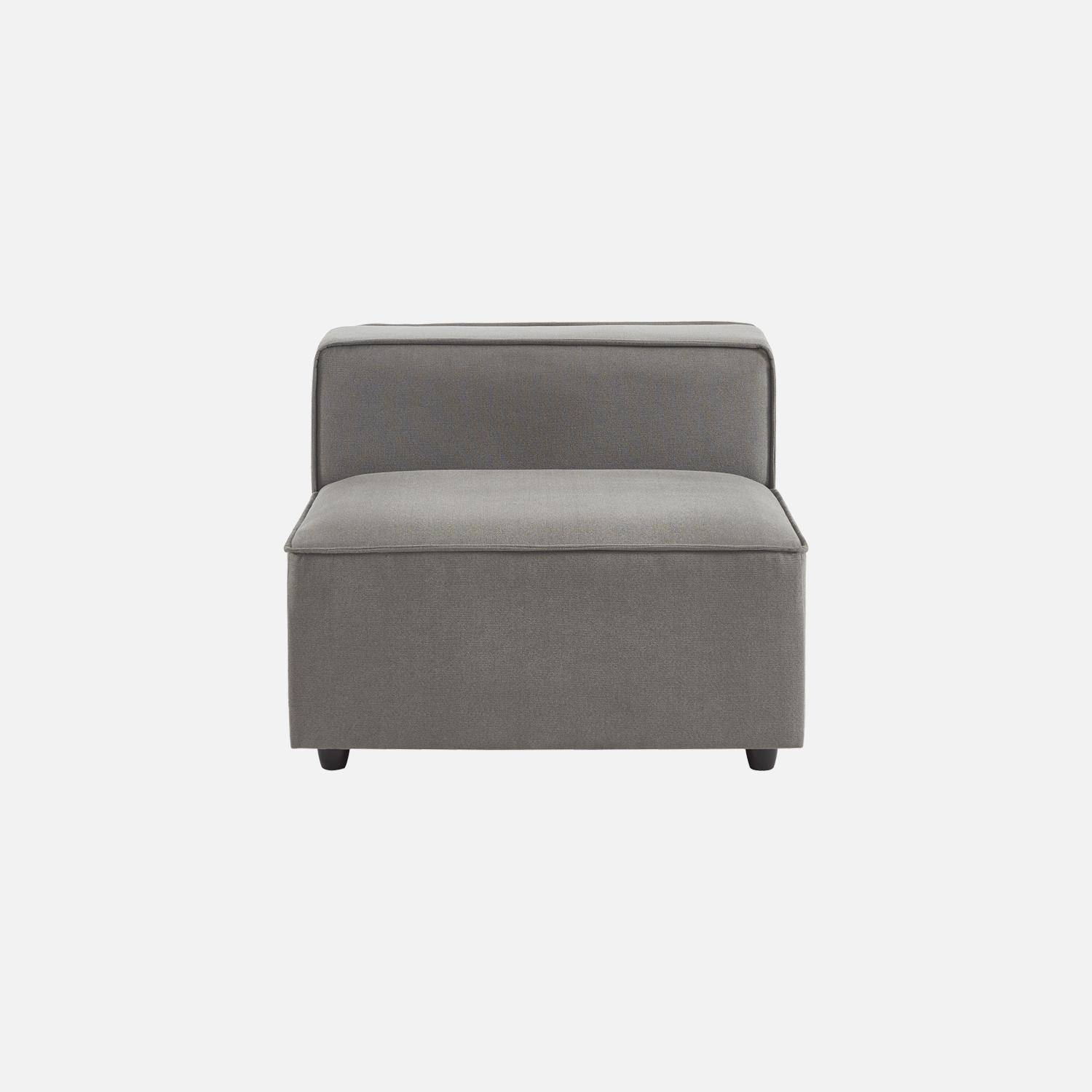Armchair with water-repellent fabric seat, module for modular sofa, Sense, Light Grey, 91x91x68 cm Photo4