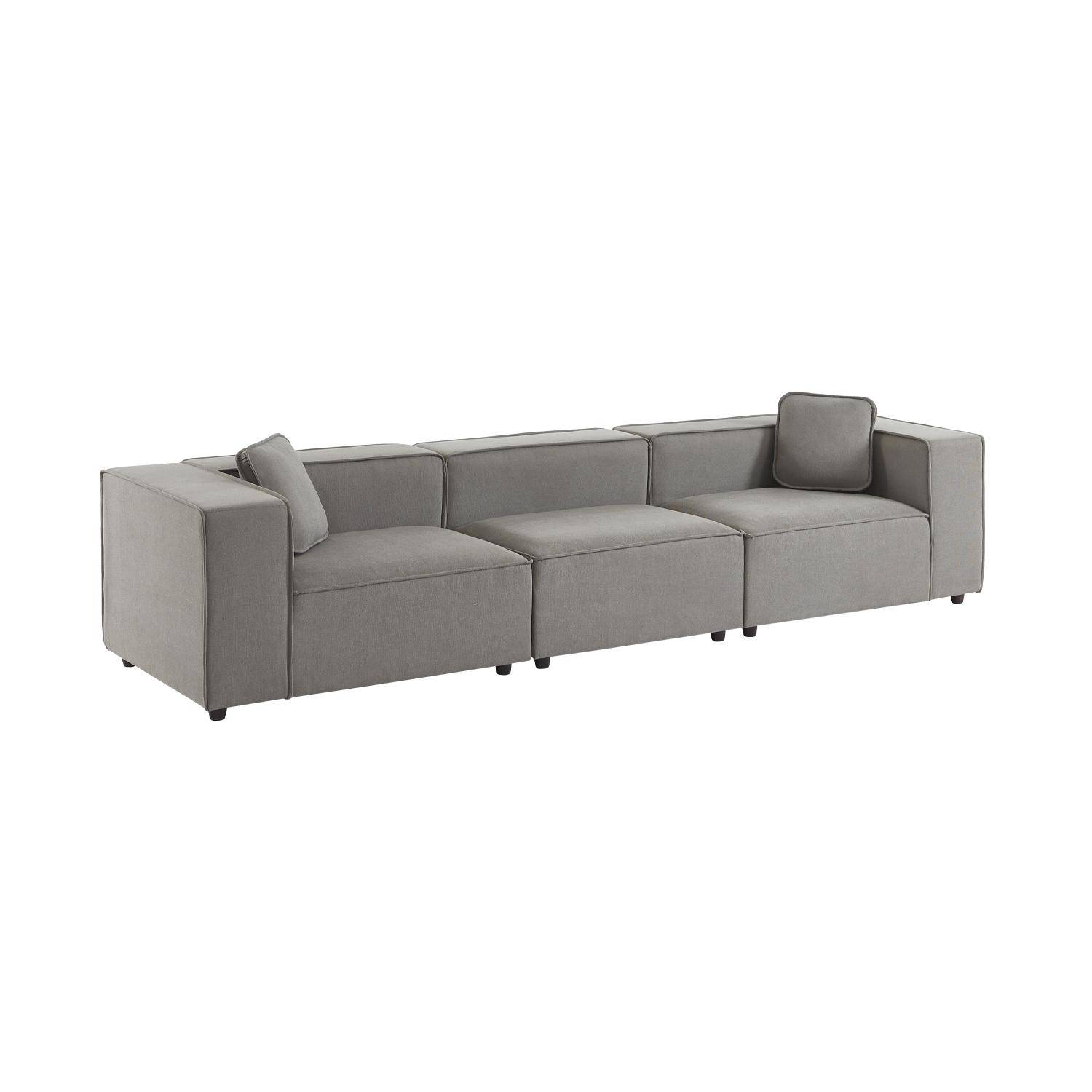 Modular sofa, water-repellent fabric, 3 seater, 2 corners + 1 armchair,sweeek,Photo4