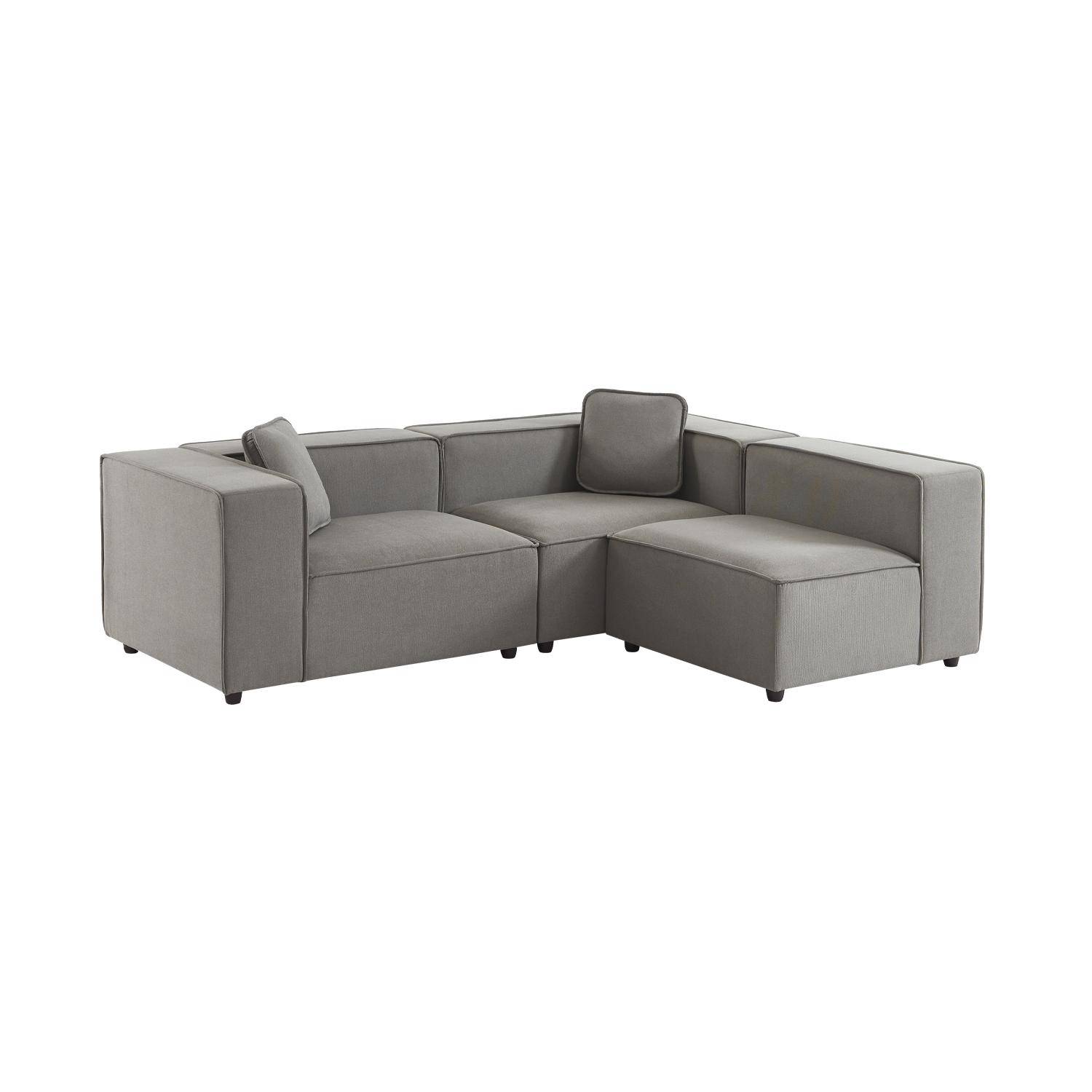 Modular sofa, water-repellent fabric, 3 seater, 2 corners + 1 armchair Photo3
