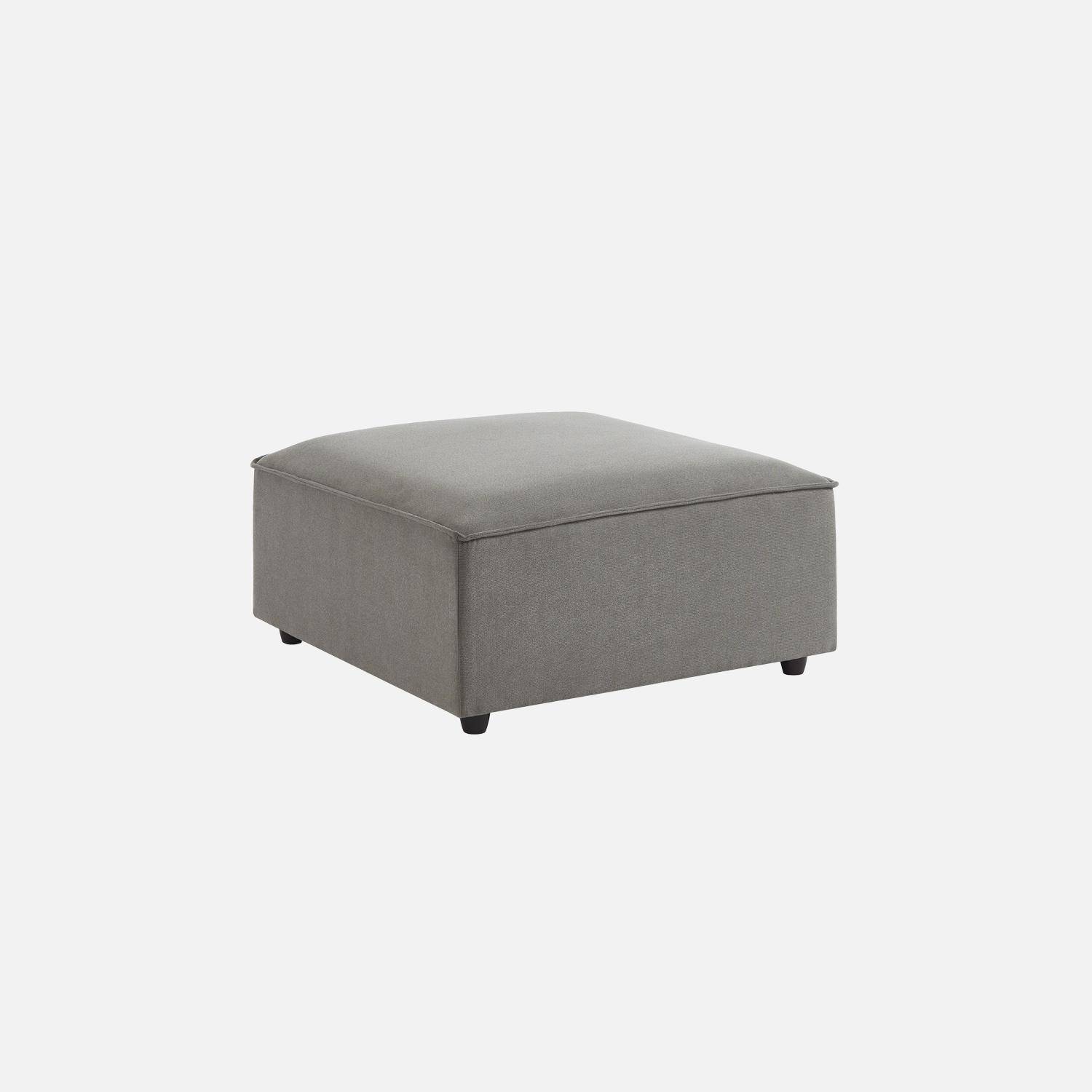 Square pouffe in light grey water-repellent fabric - SENSE L91xW91xH44cm Photo3