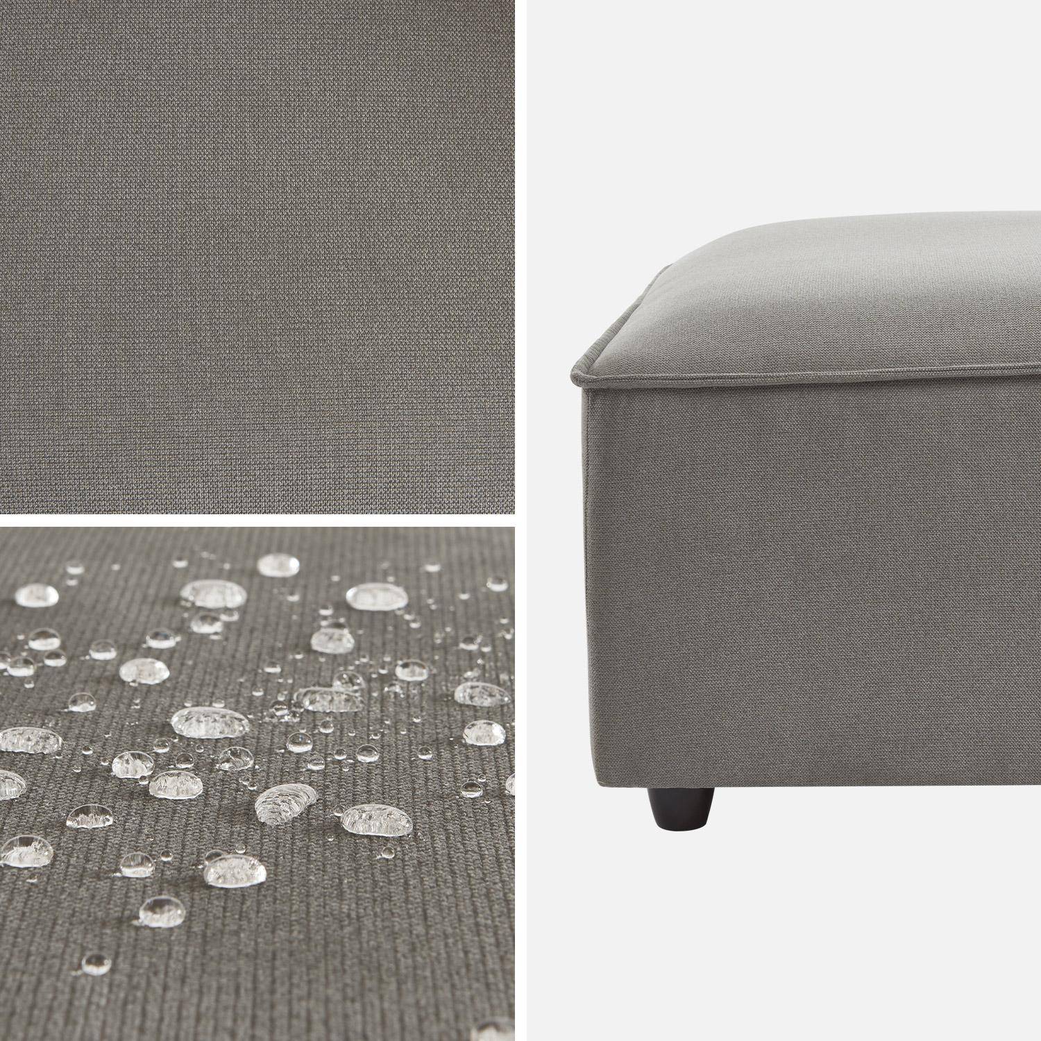 Square pouffe in light grey water-repellent fabric - SENSE L91xW91xH44cm Photo5