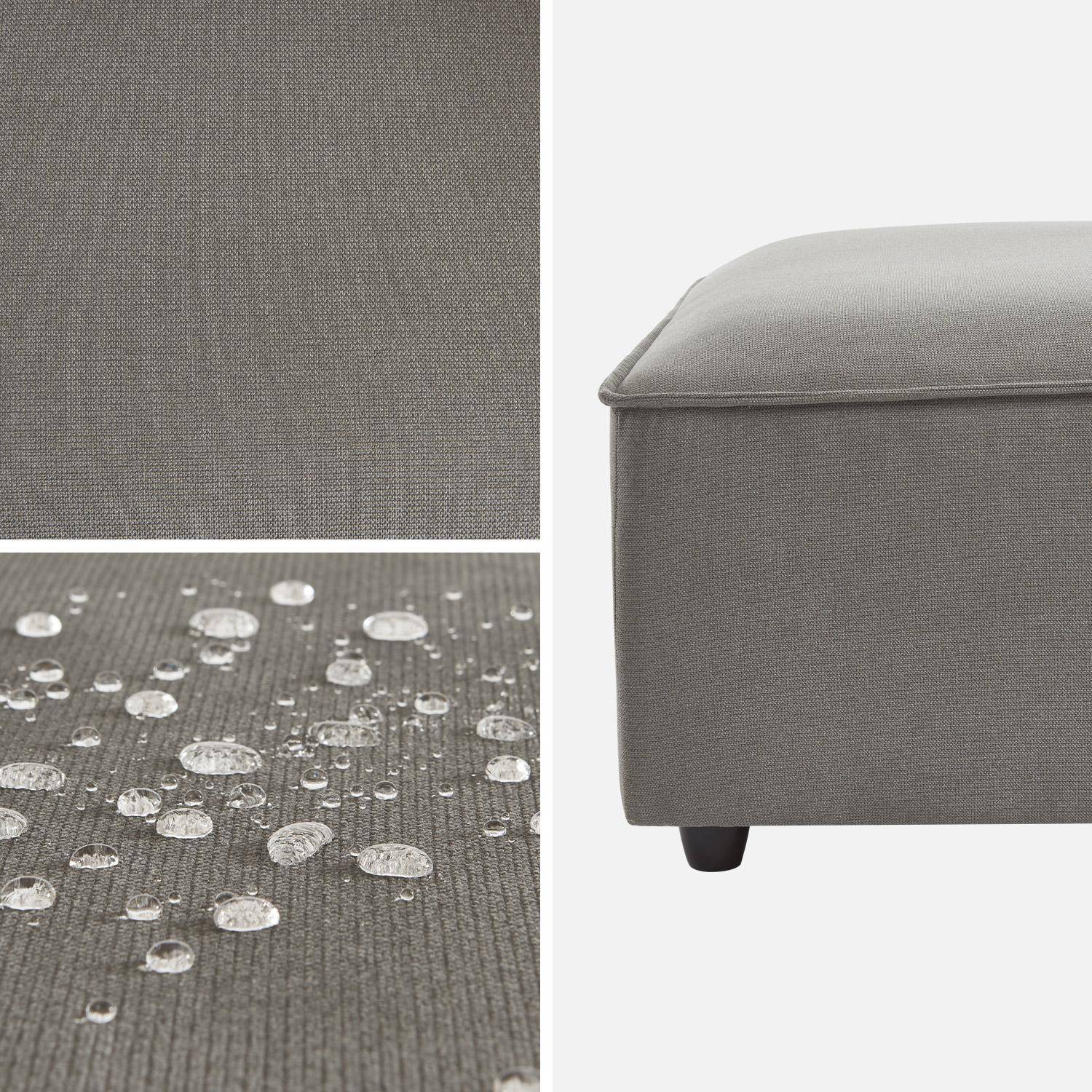 Square pouffe in light grey water-repellent fabric - SENSE L91xW91xH44cm,sweeek,Photo5