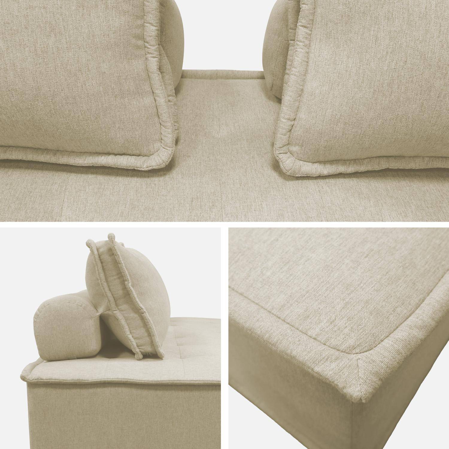 2-Sitzer Sessel mit gepolstertem Stoffbezug für Modulsofa - beige Photo5
