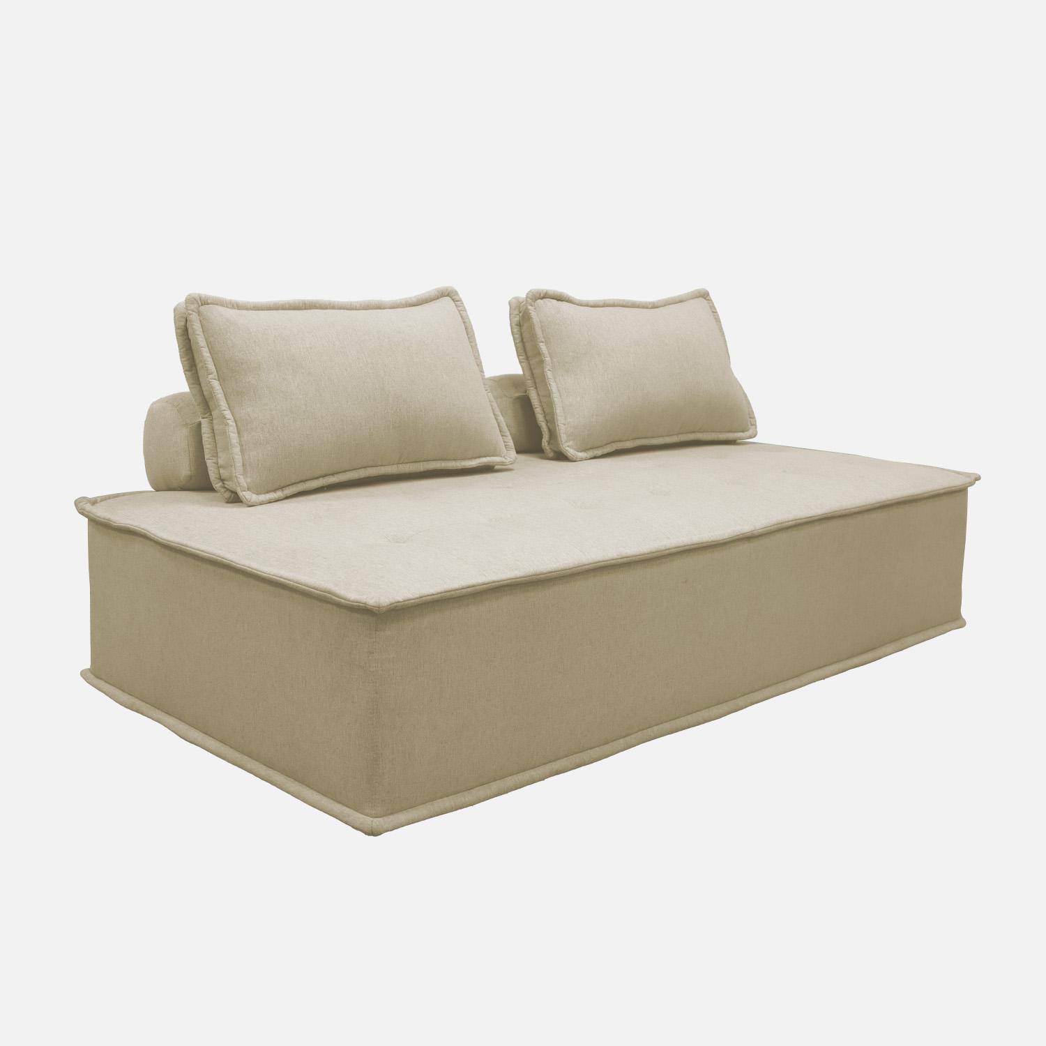 2-Sitzer Sessel mit gepolstertem Stoffbezug für Modulsofa - beige Photo3