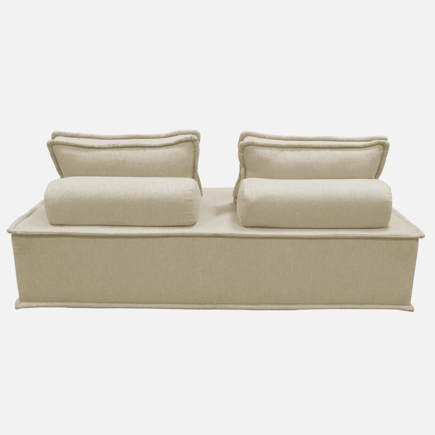 2-Sitzer Sessel mit gepolstertem Stoffbezug für Modulsofa - beige Photo4