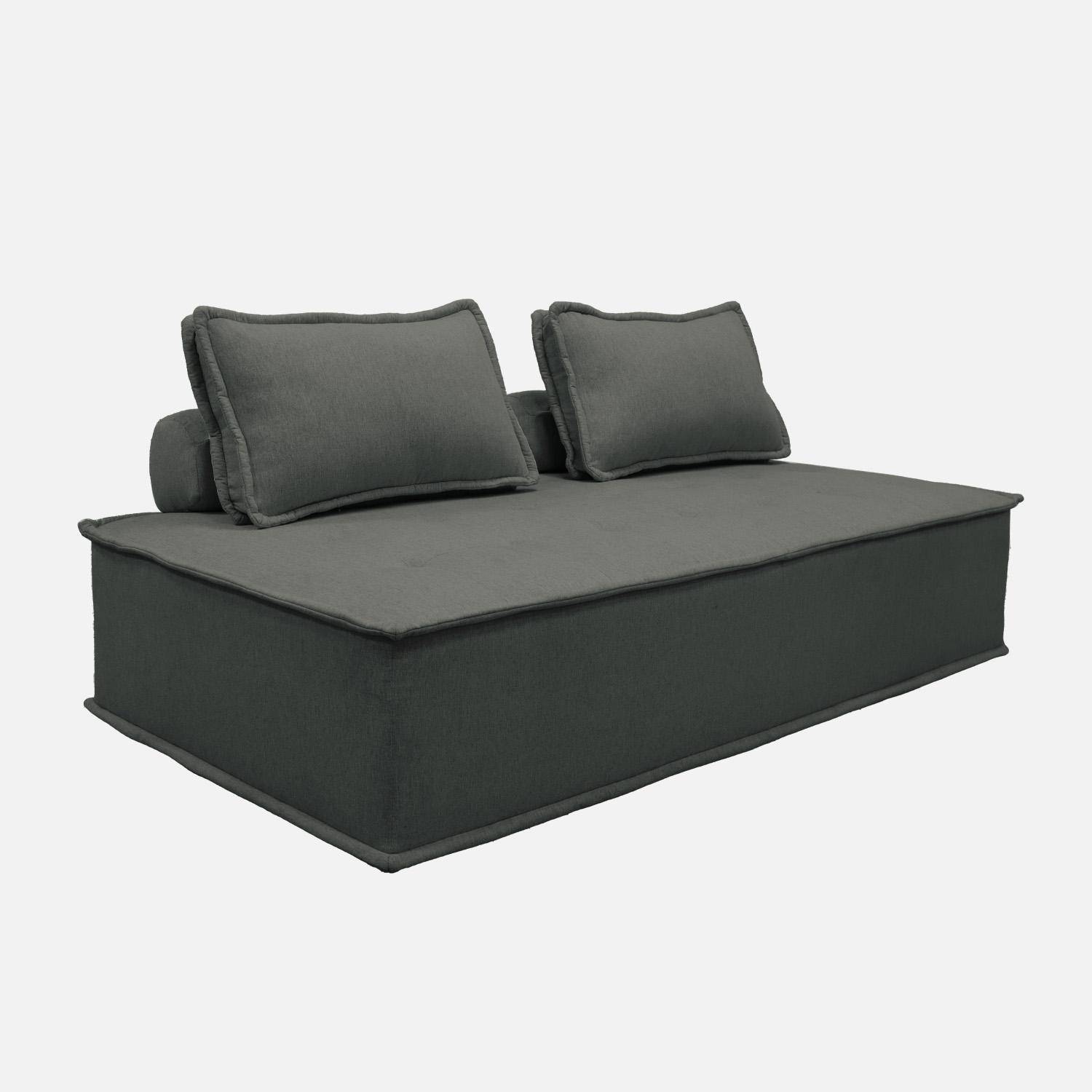 2-zits fauteuil voor modulaire bank in grijs stof Photo3