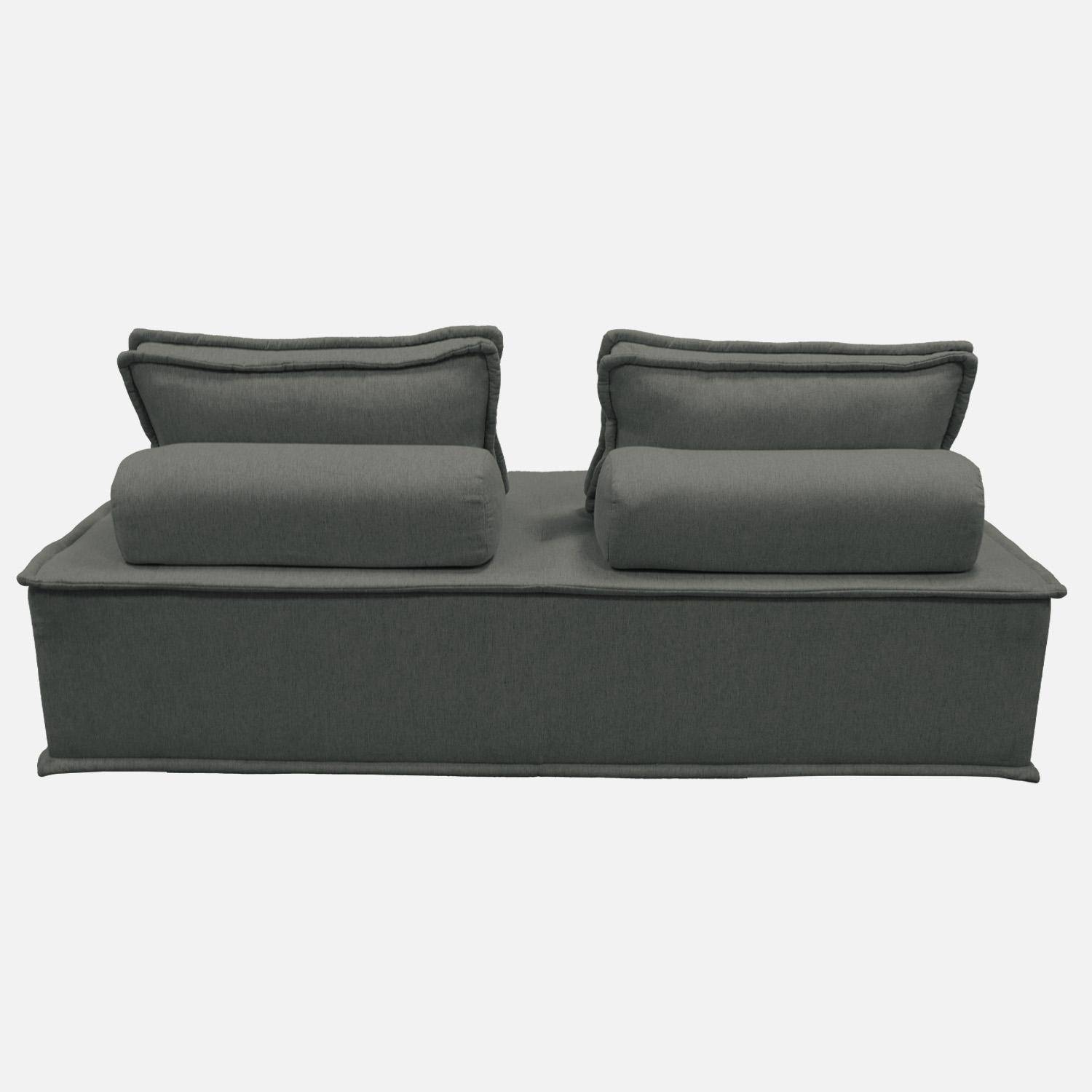 2-zits fauteuil voor modulaire bank in grijs stof Photo4