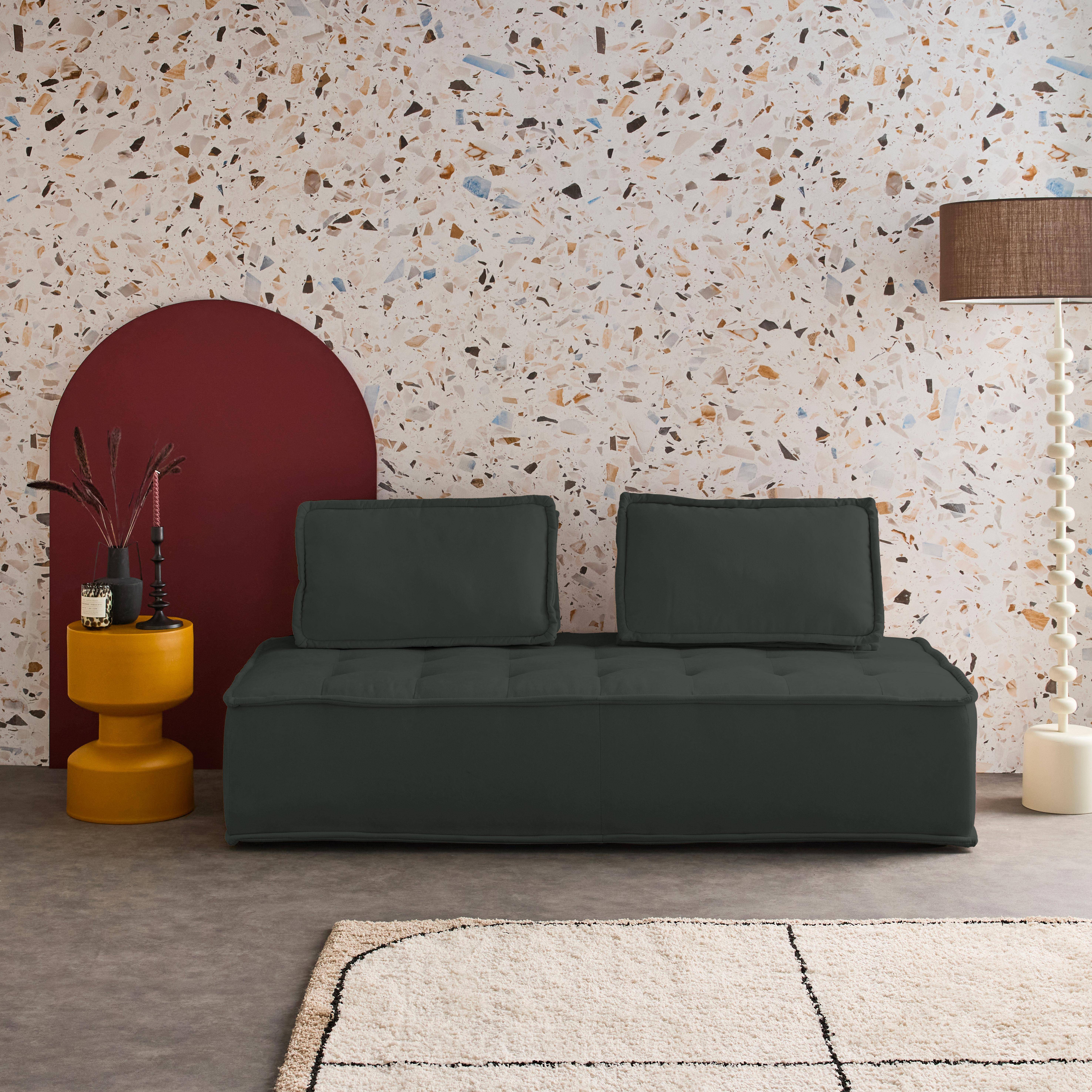 2-zits fauteuil voor modulaire bank in grijs stof Photo2