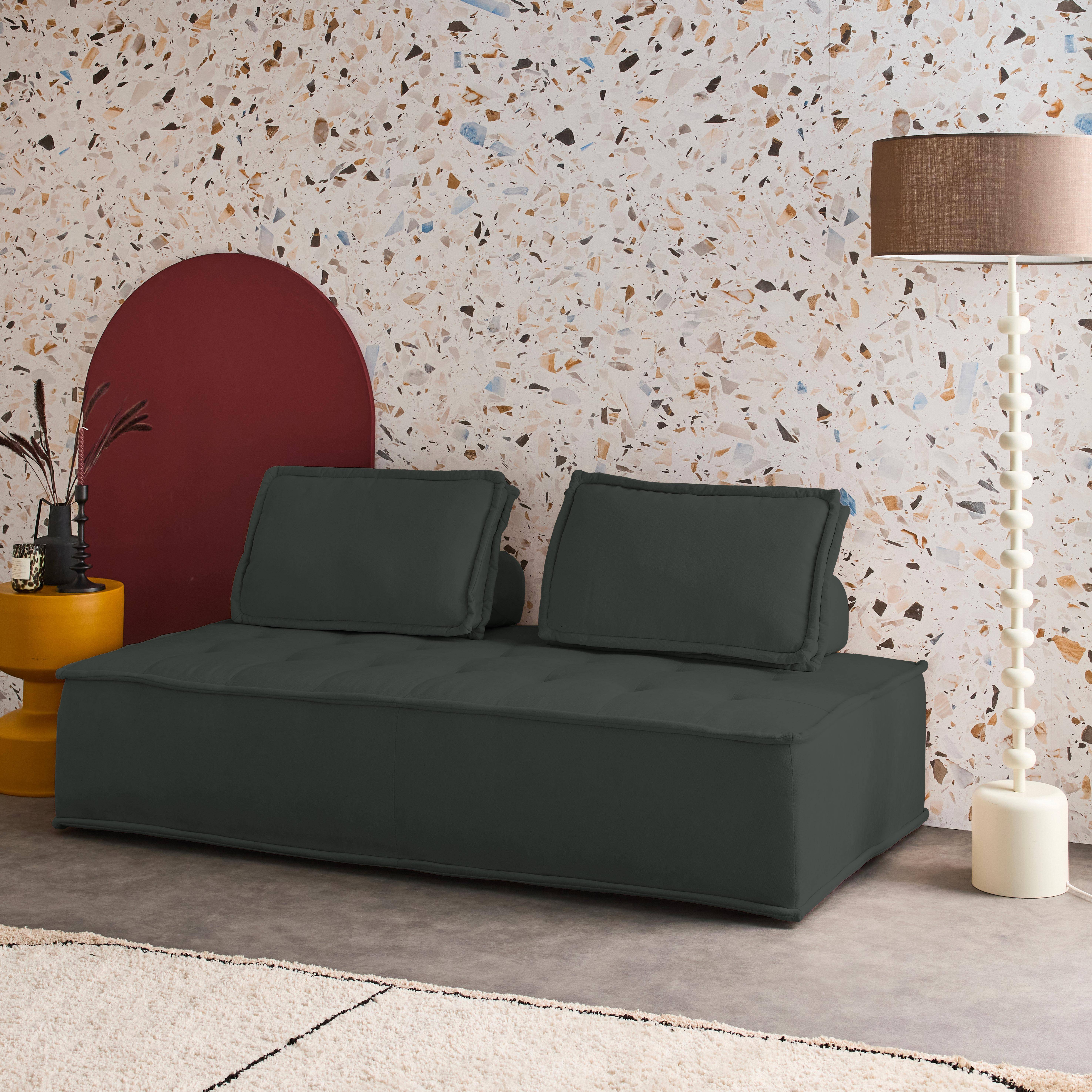 2-zits fauteuil voor modulaire bank in grijs stof Photo1