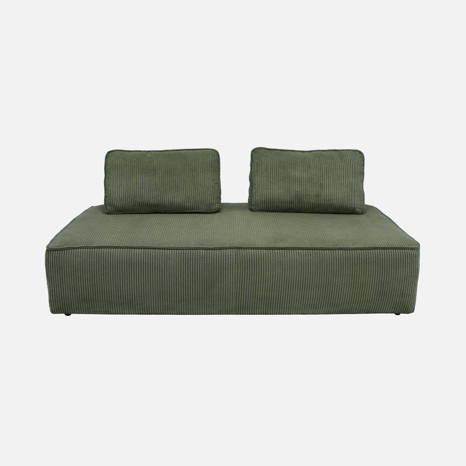 2-Sitzer Sessel für ein modulares Sofa - Cord-Bezug - grün Photo4