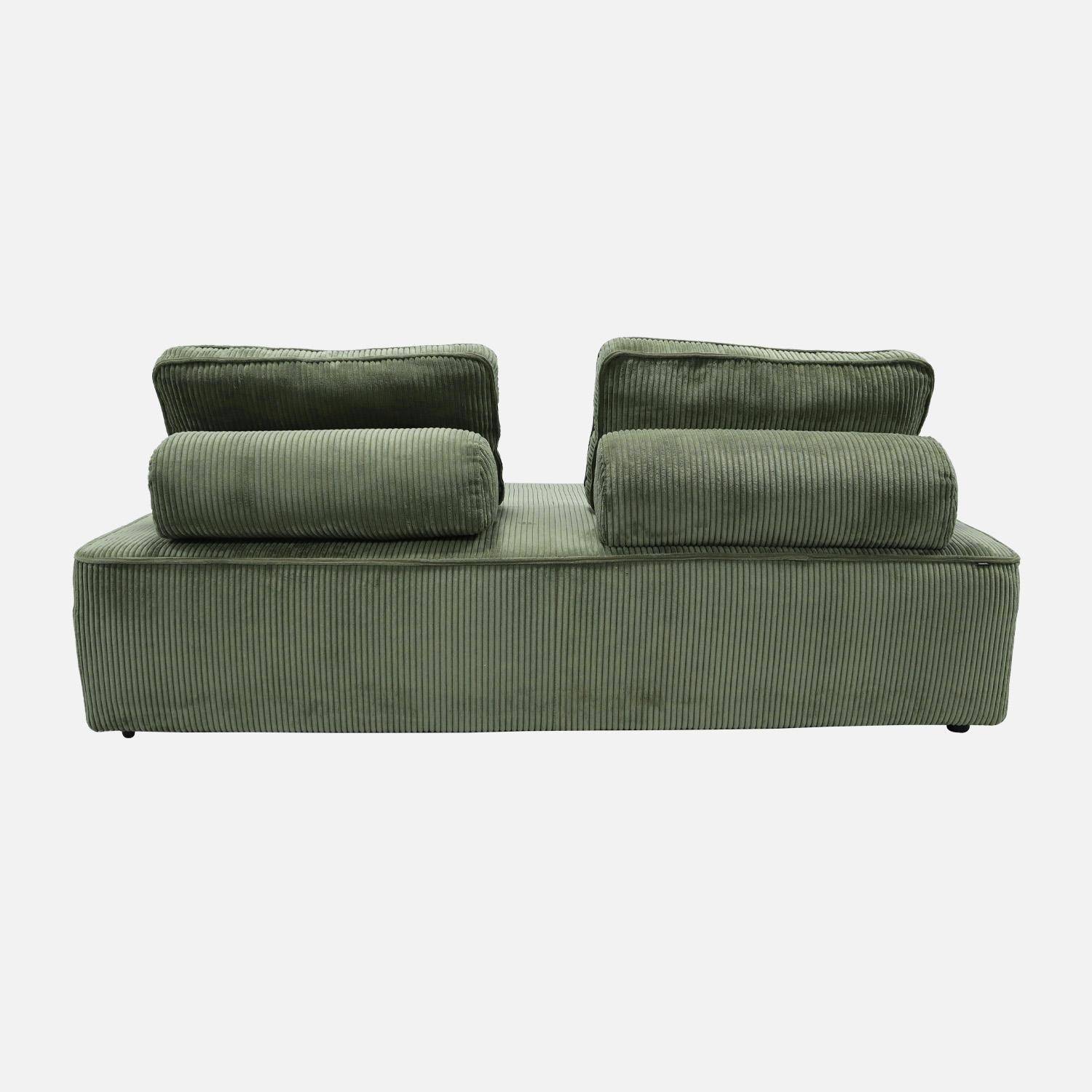 2-Sitzer Sessel für ein modulares Sofa - Cord-Bezug - grün Photo5