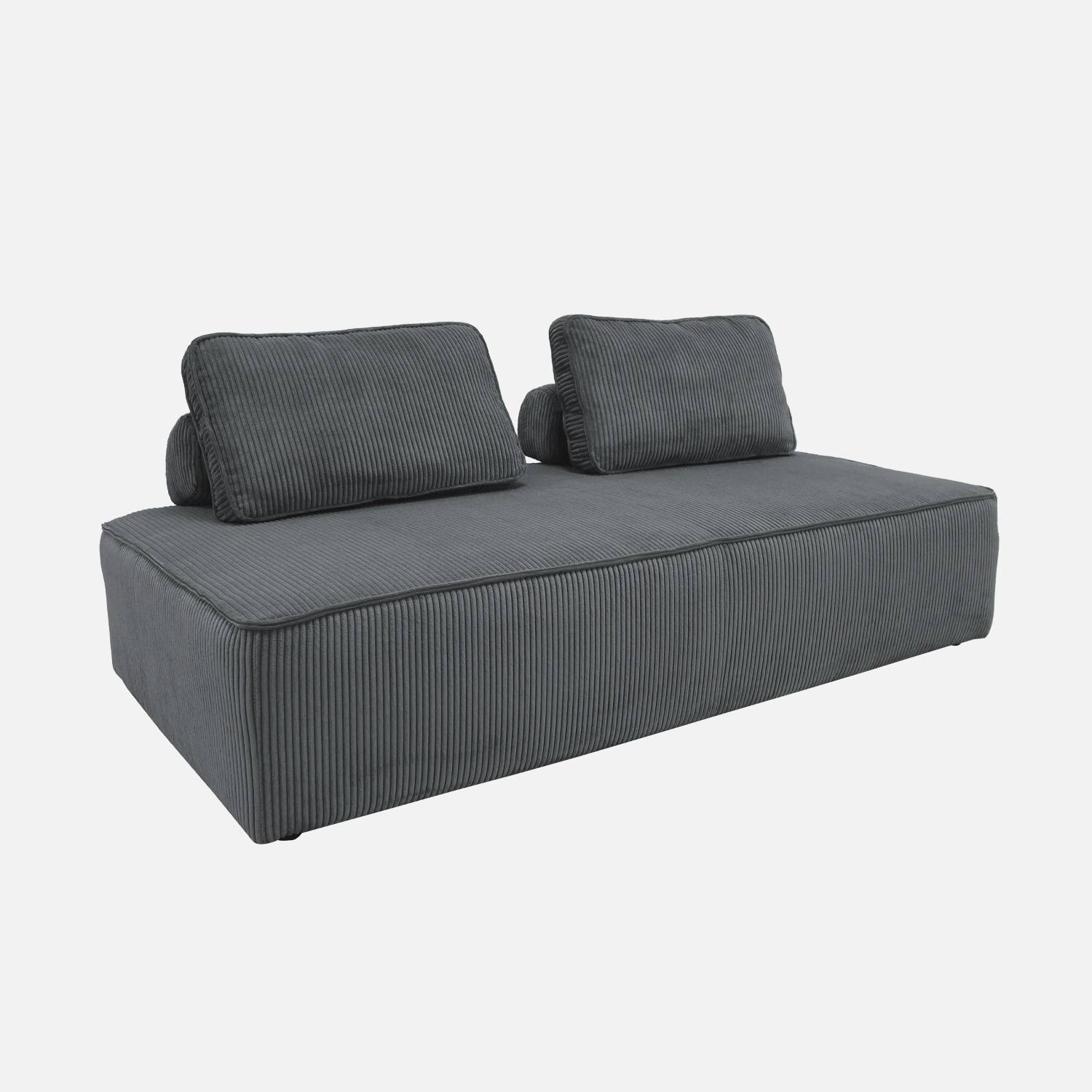 2-zits modulaire fauteuil, donkergrijs | sweeek